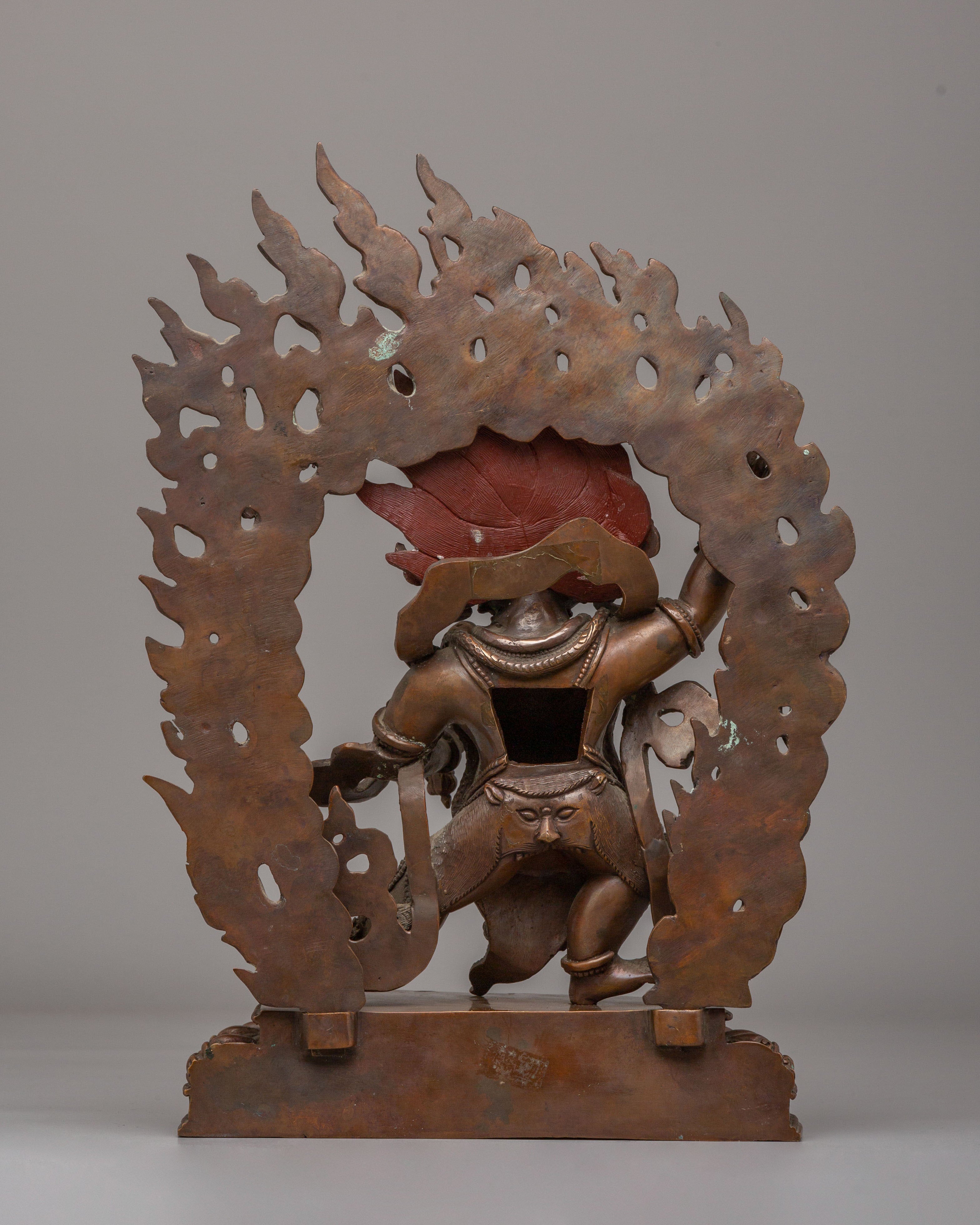 Sacred Himalayan Vajrapani Meditation Statue | Handcrafted Oxidized Copper Vajrapani