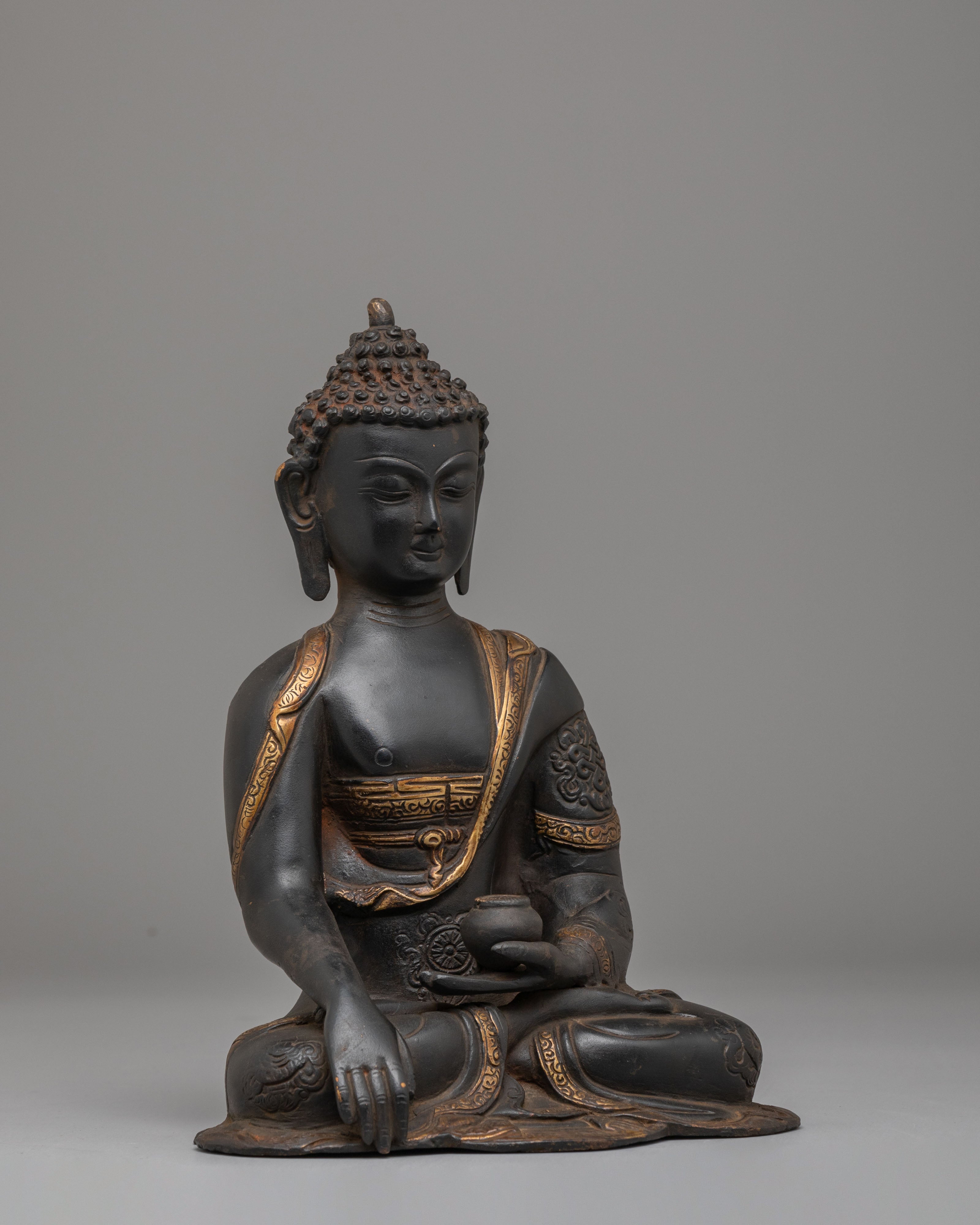 Peace Symbol Shakyamuni Buddha Statue | Handcrafted Copper Sculpture