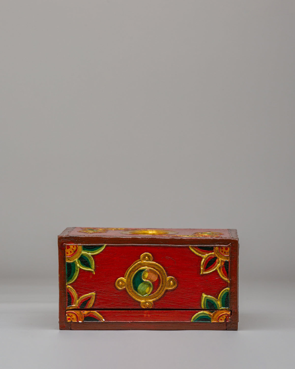 Tibetan Decorative Tissue Box | Handcrafted Wooden Tissue Holder