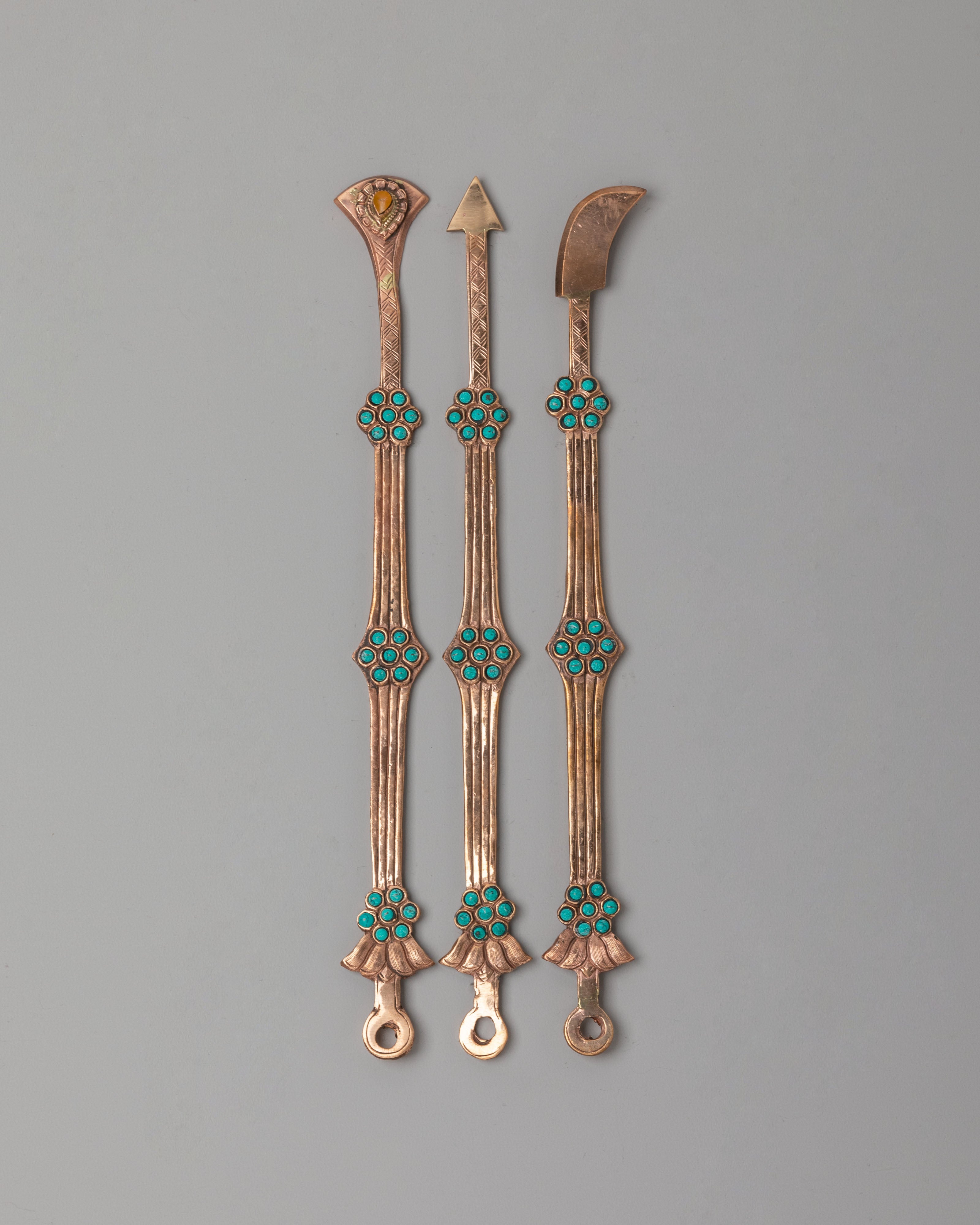 Sacred Tibetan Ritual Tools Set | Handcrafted Altar Tools for Spiritual Practice