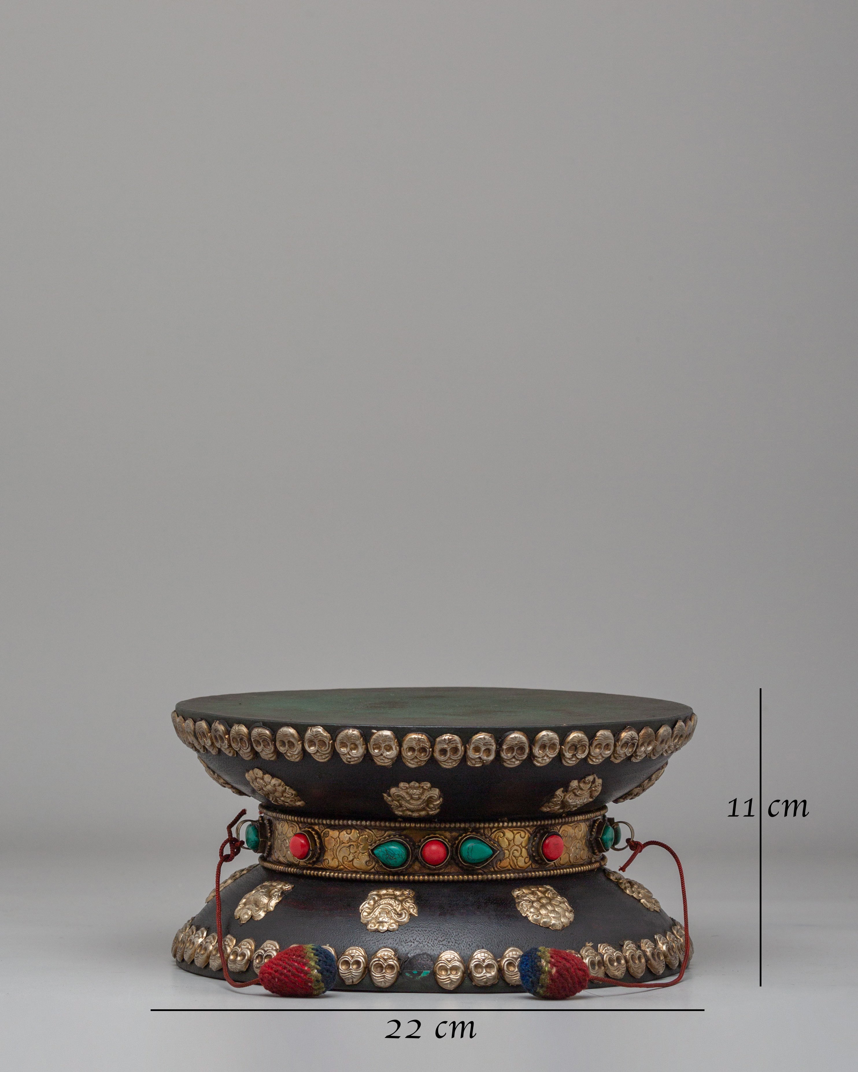 Wooden Damaru Ritual Instrument | Vajrayana Altar Damaru