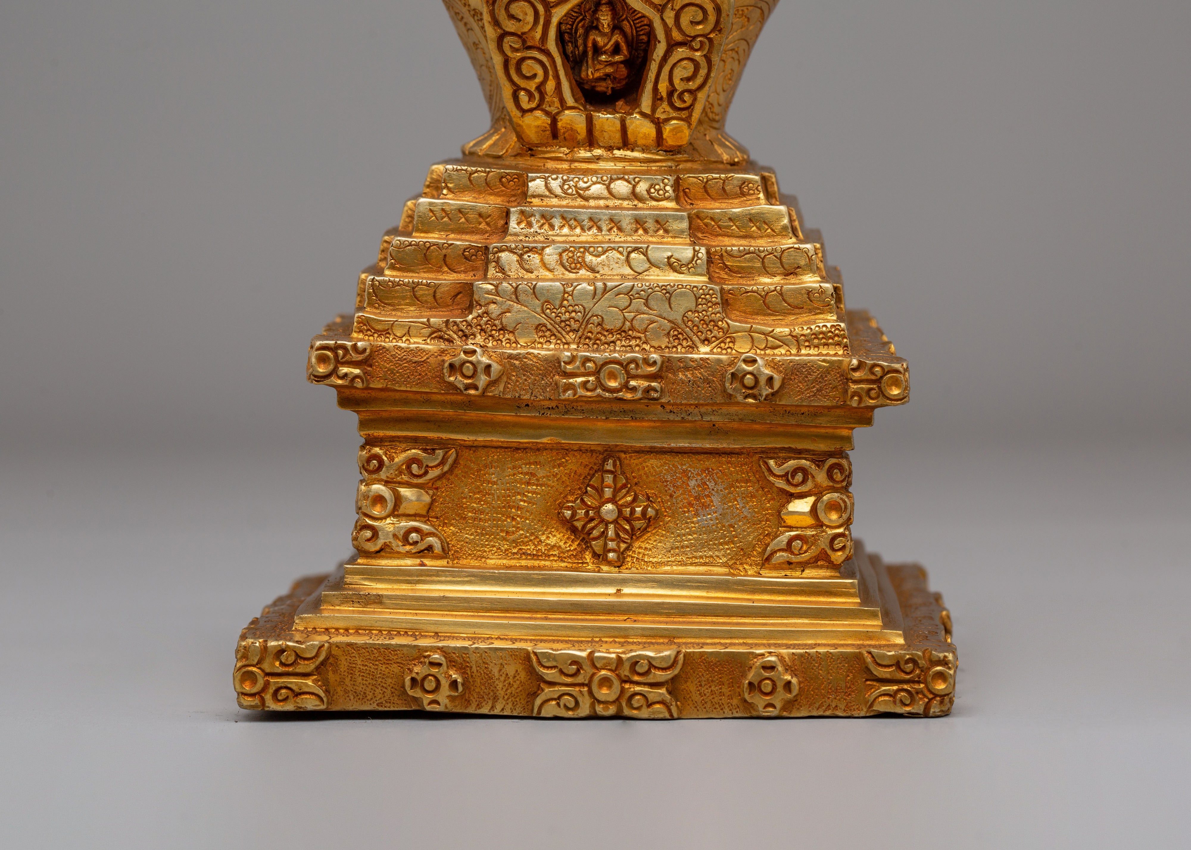 Great Miracles Stupa | Gold-Plated Copper Tibetan Art