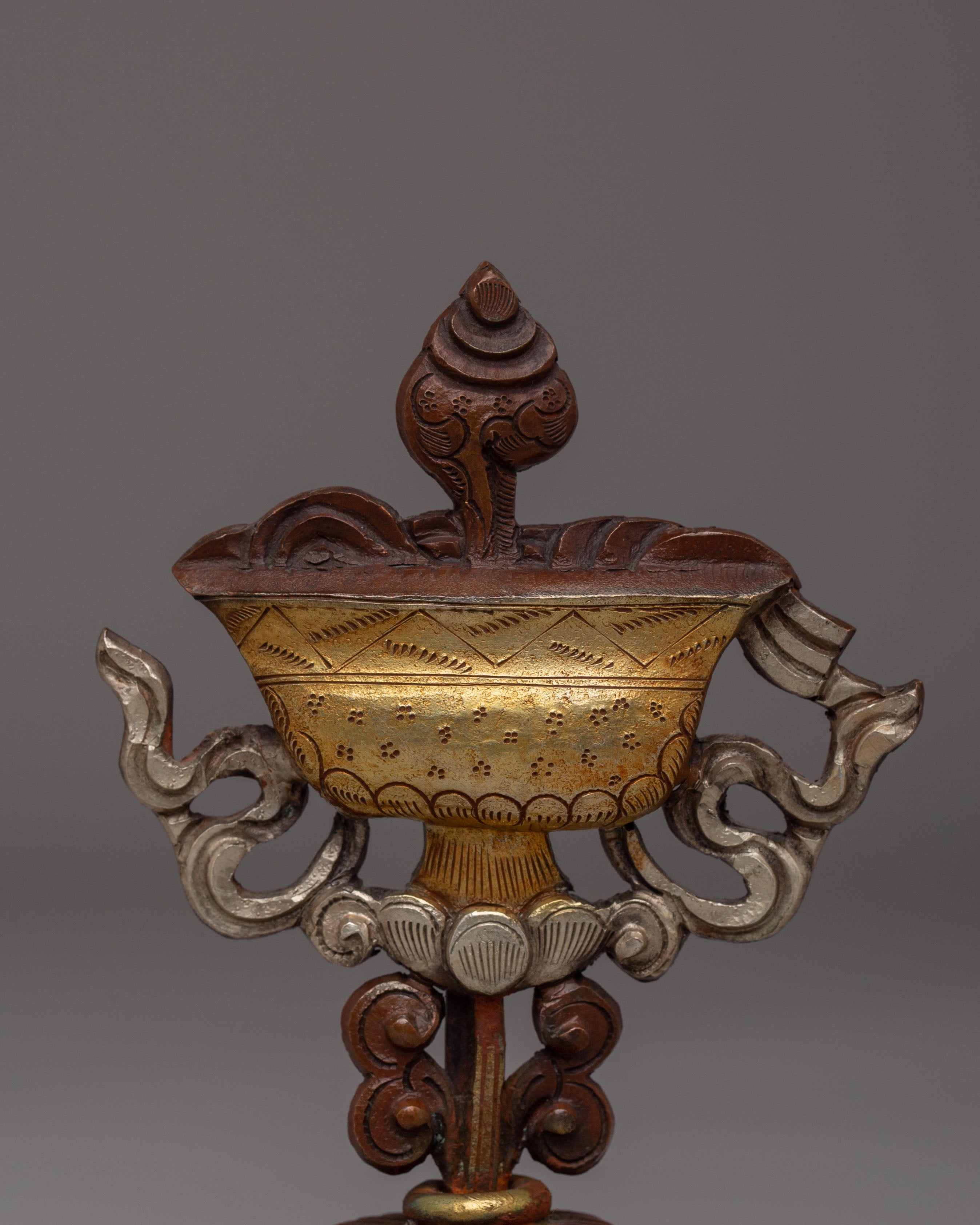 Oxidized Copper Raja Rani Set | Elegant Copper and Gold-Plated Figurines