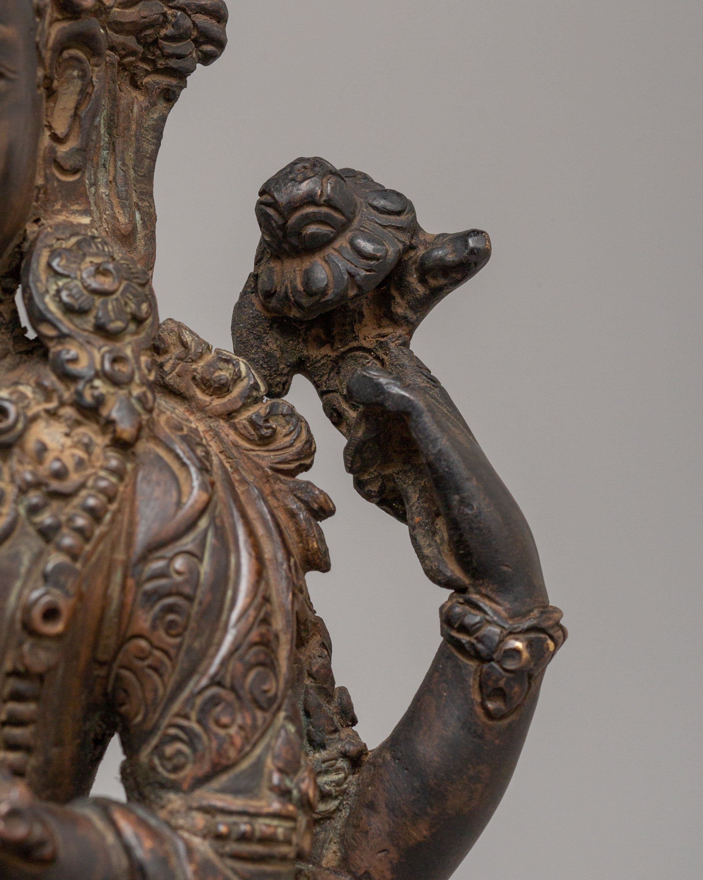Handmade Buddhist Chenrezig Sculpture | Tibetan Avalokiteshvara Artwork