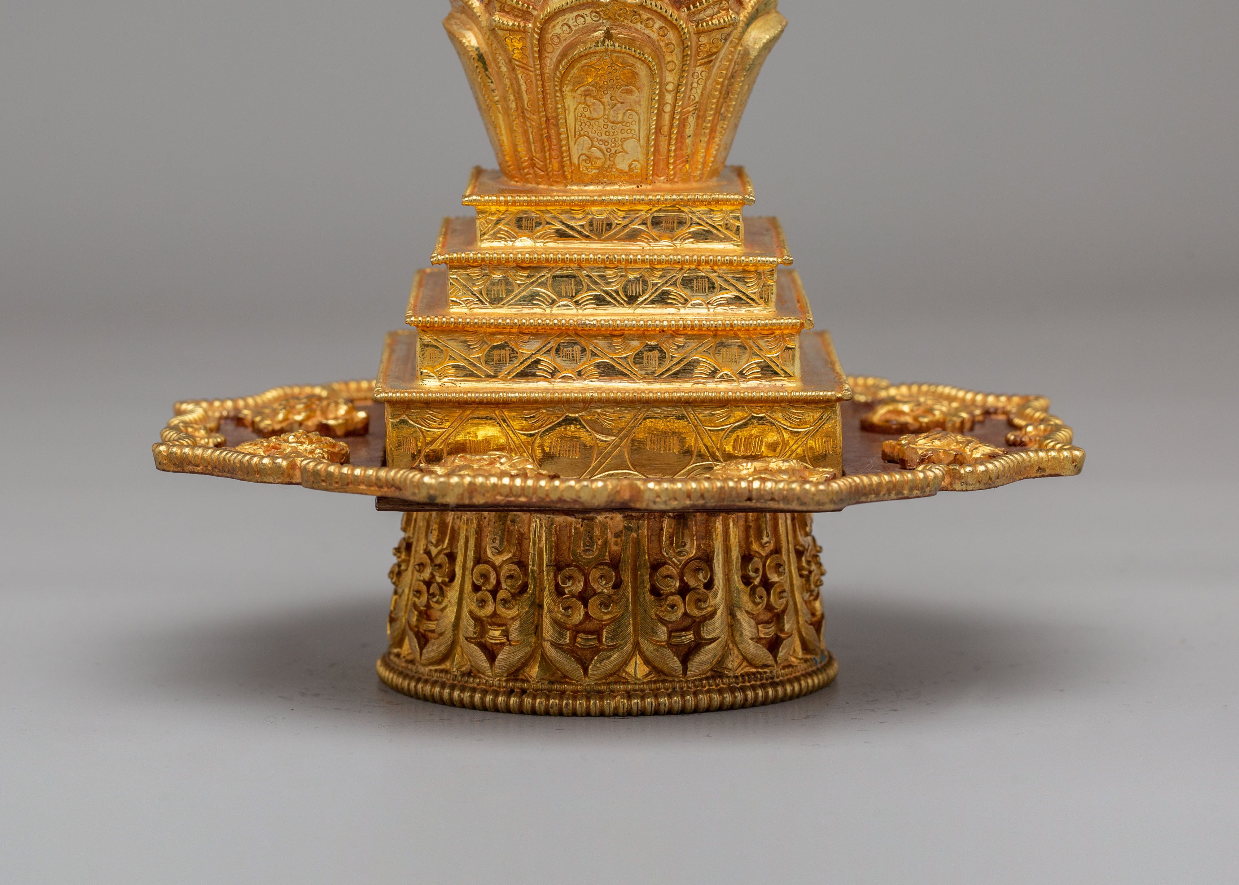 Handmade Gold-Plated Torma | Multi Deity Mandala
