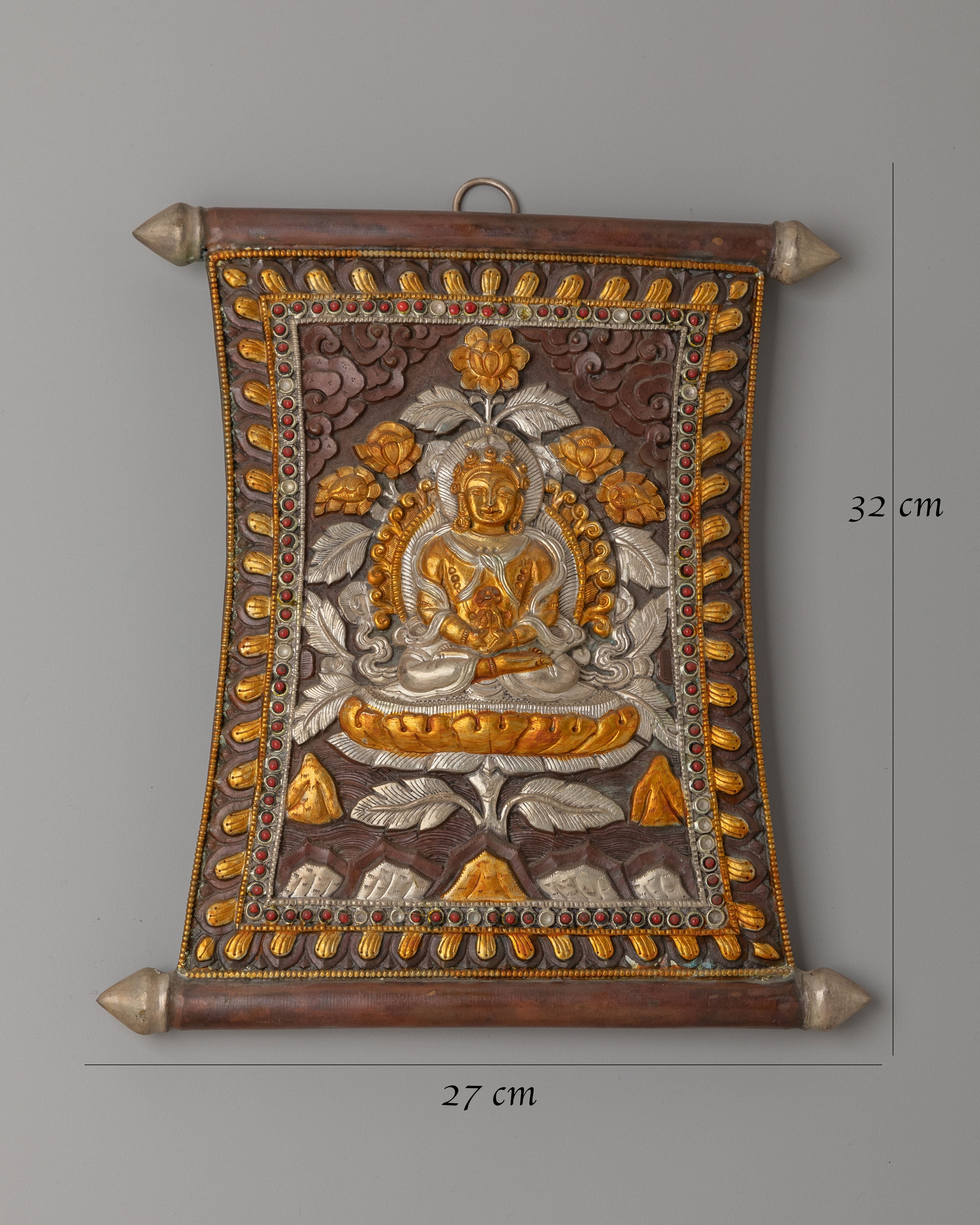 Amitayus Buddha Metal Thangka | Symbolizing Immortality