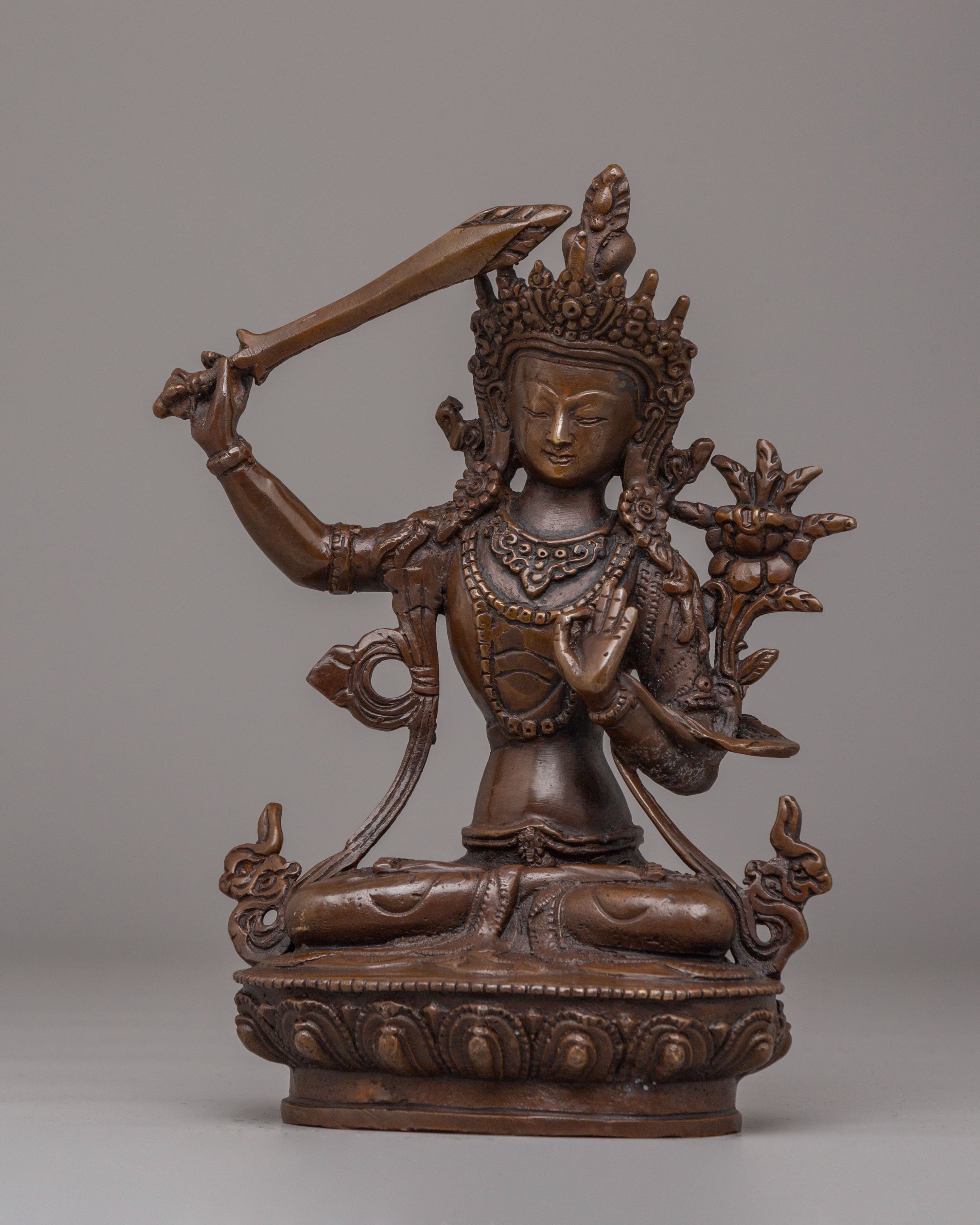 Tibetan Handmade Manjushri Statue | The Bodhisattva of Wisdom