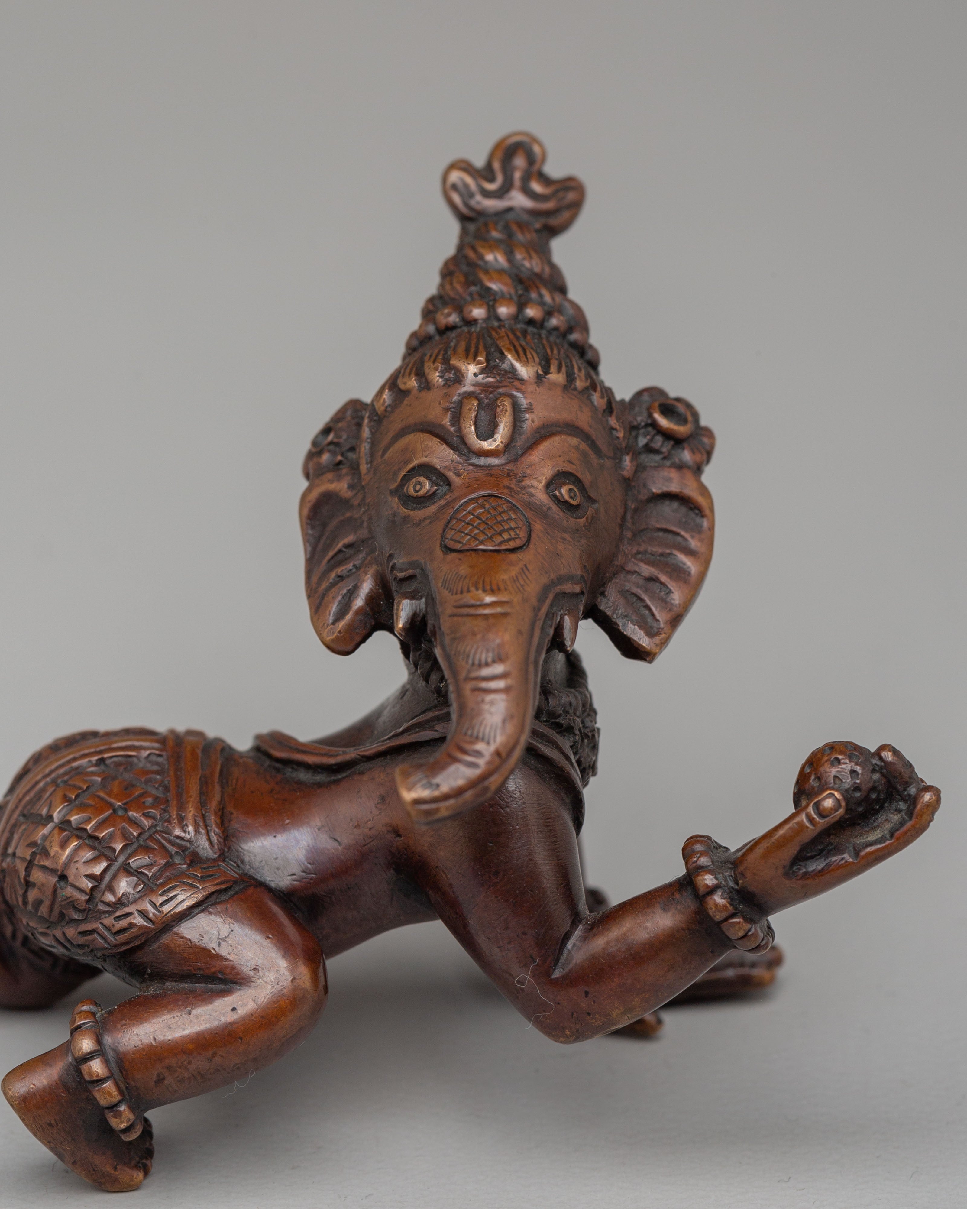 Handcrafted Ganesh God Statue | Traditional Oxidized Copper Sculpture