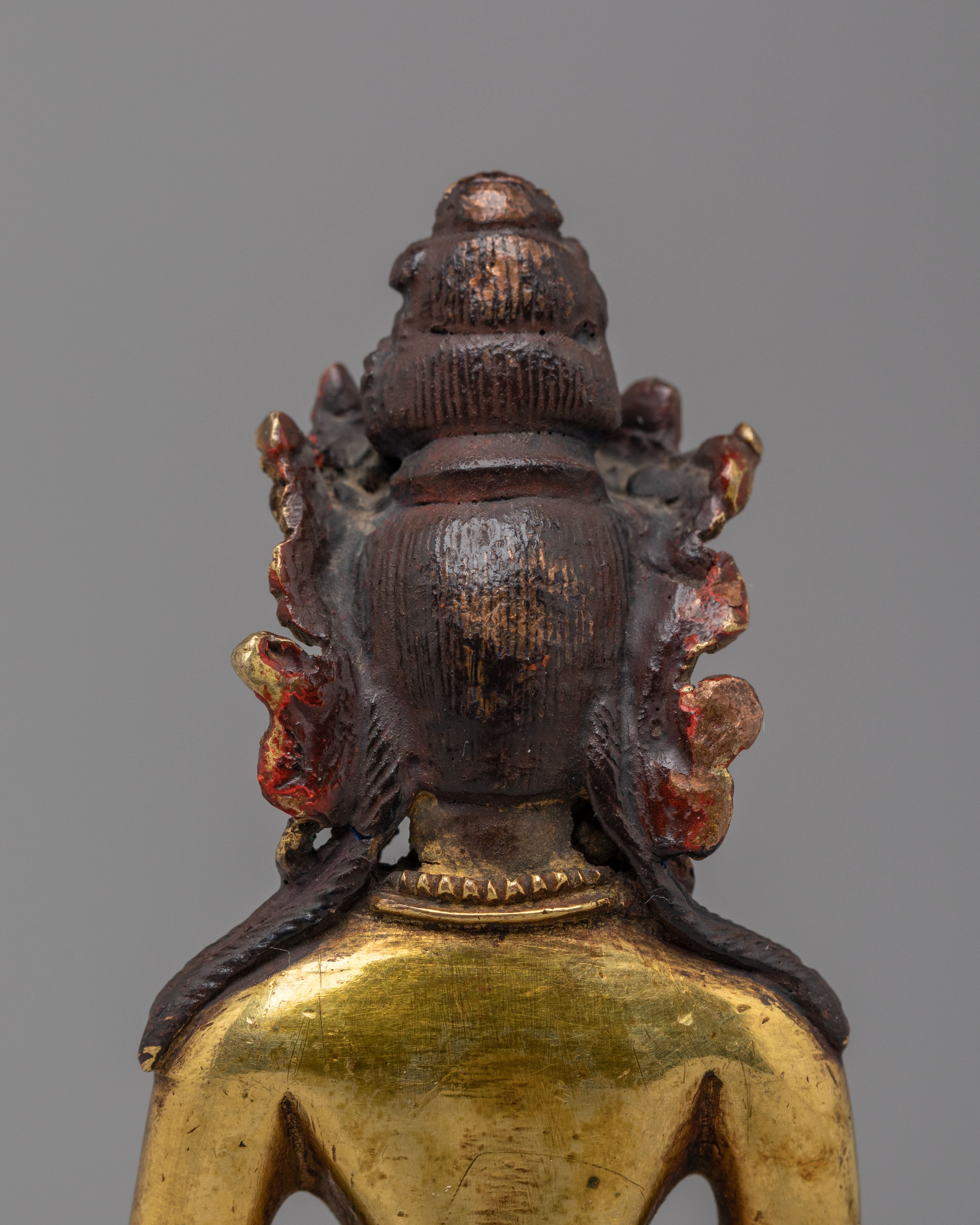 Crown Shakyamuni Buddha on Throne Statue | Symbol of Serenity and Wisdom