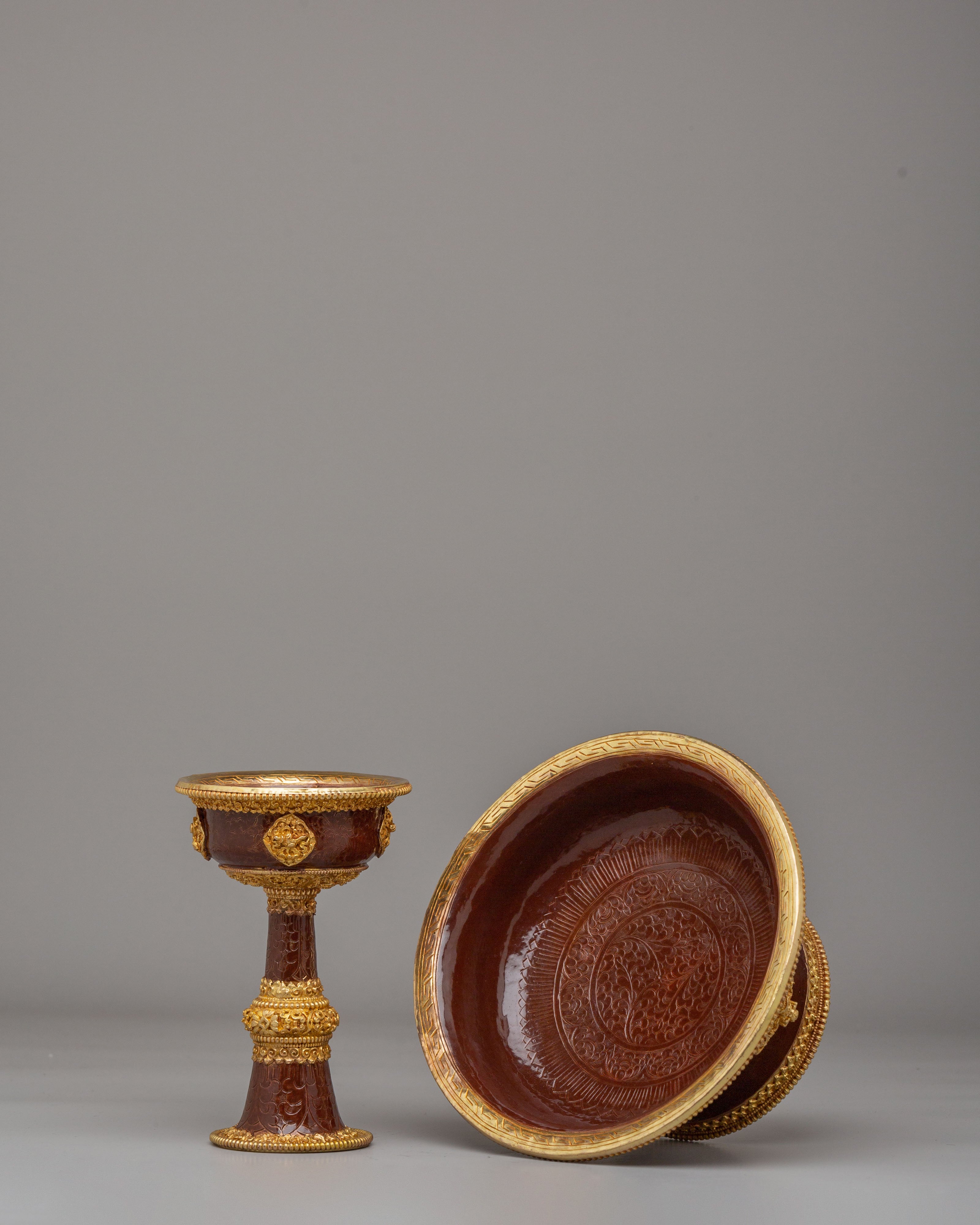 Tibetan Serkyem Set for Ritual Use | Buddhist Offering Bowl