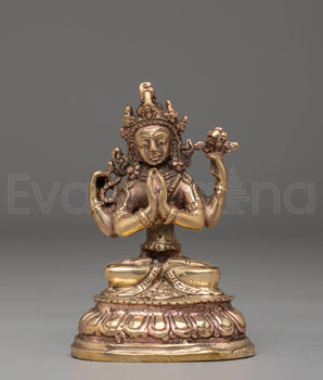 Handcrafted Chenrezig Statue Of Compassion | Tibetan Avalokiteshvara