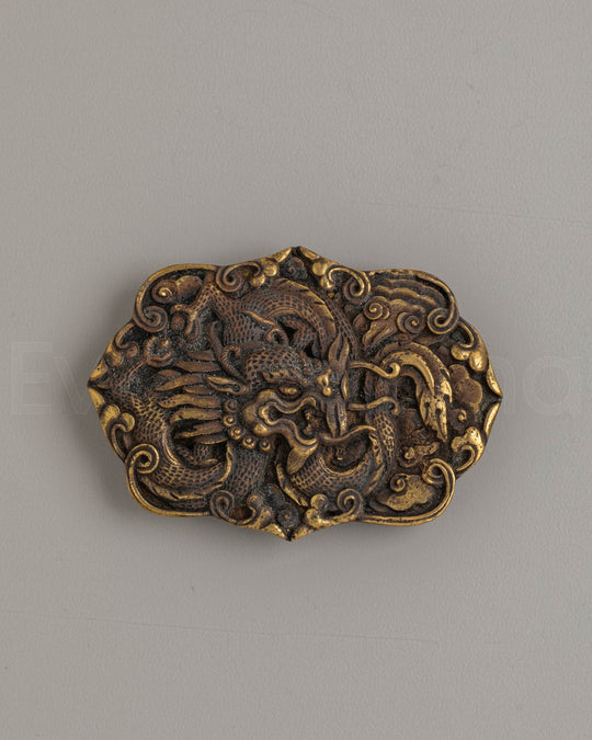 Tibetan Dragon Design Belt Buckle | Unique Handcrafted Jewelry