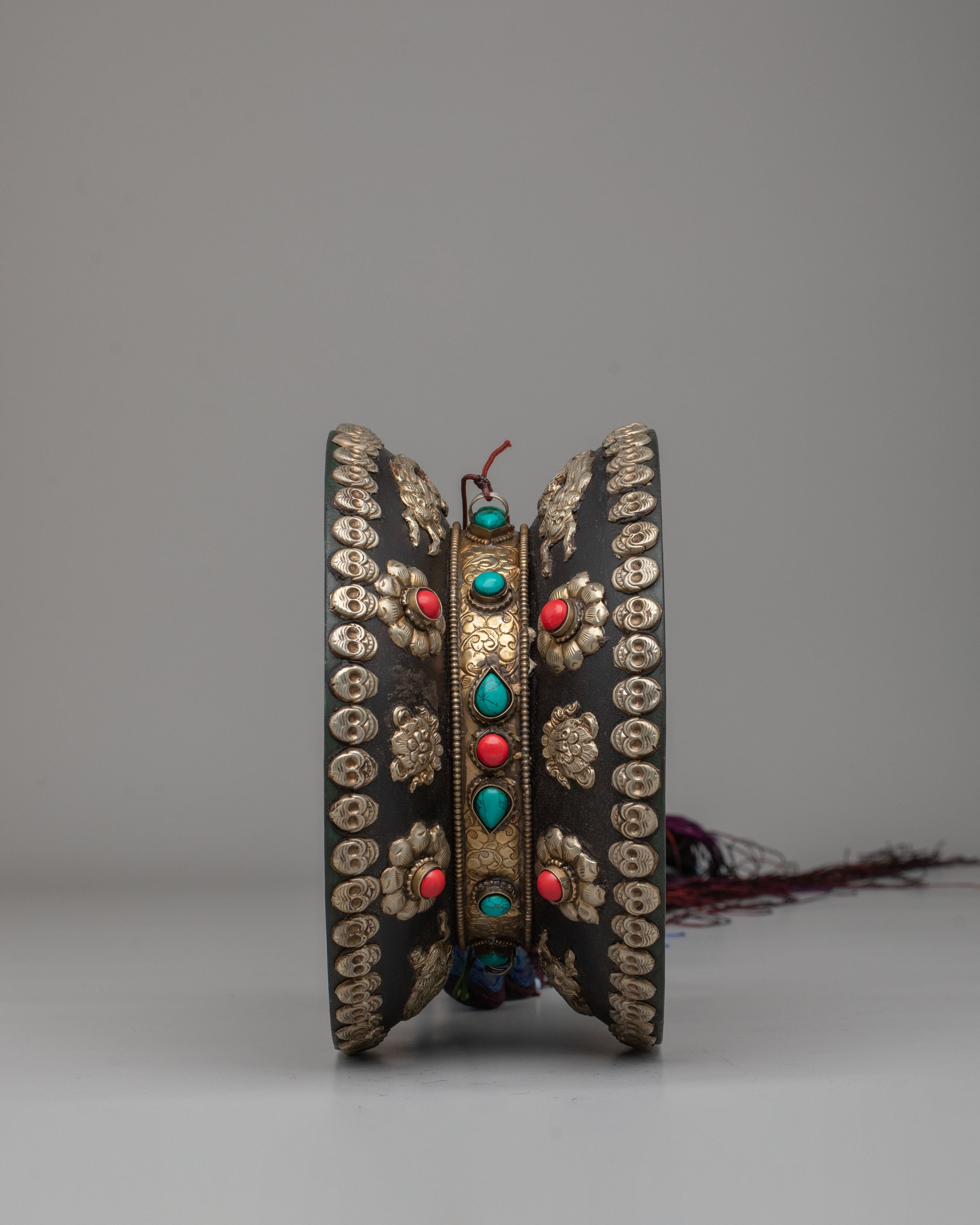 Vajrayana Buddhist Damaru | Traditional Handcrafted Tibetan Ritual Drum
