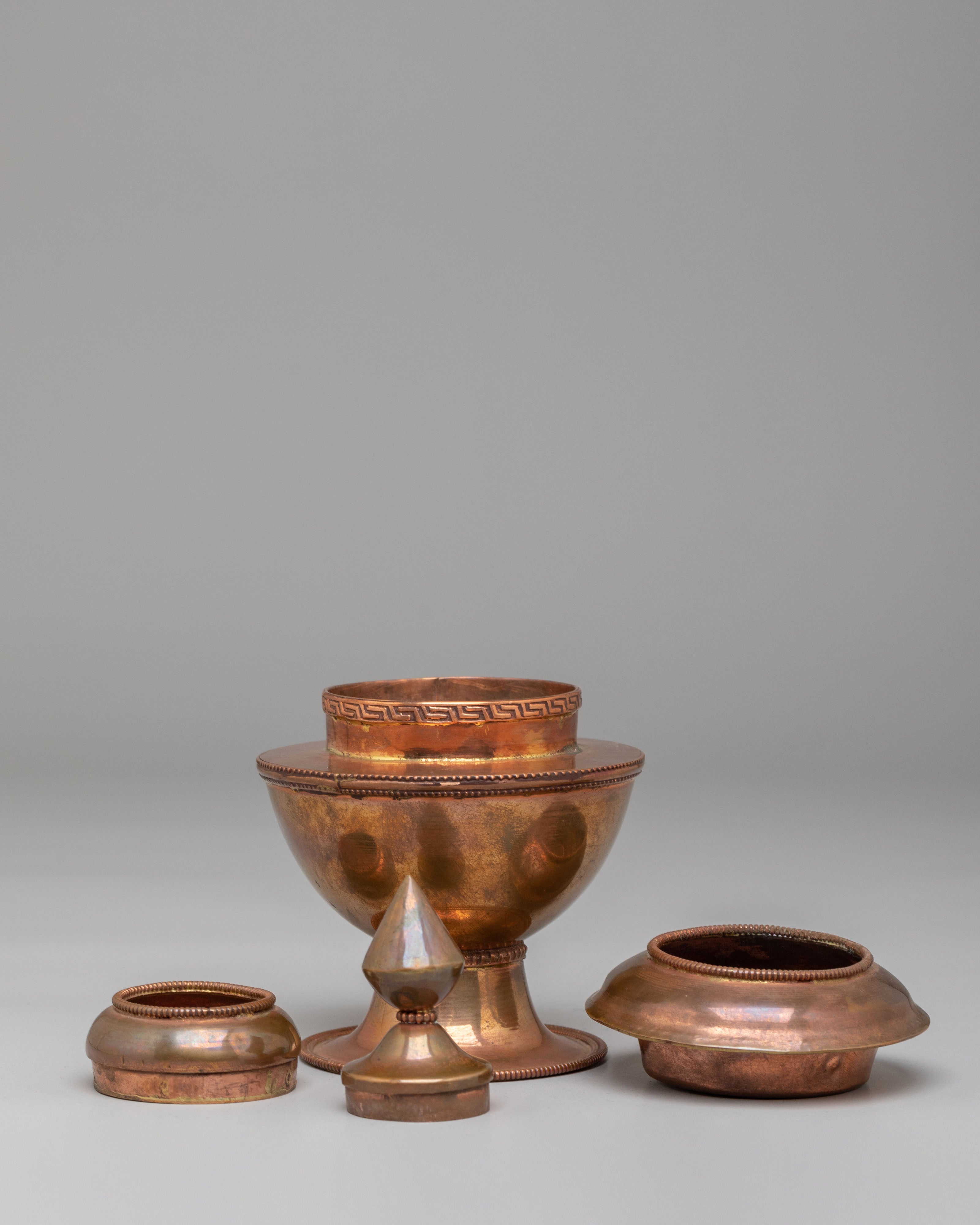 Sacred Rice Pot Vessel | Copper Buddhist Offering Container