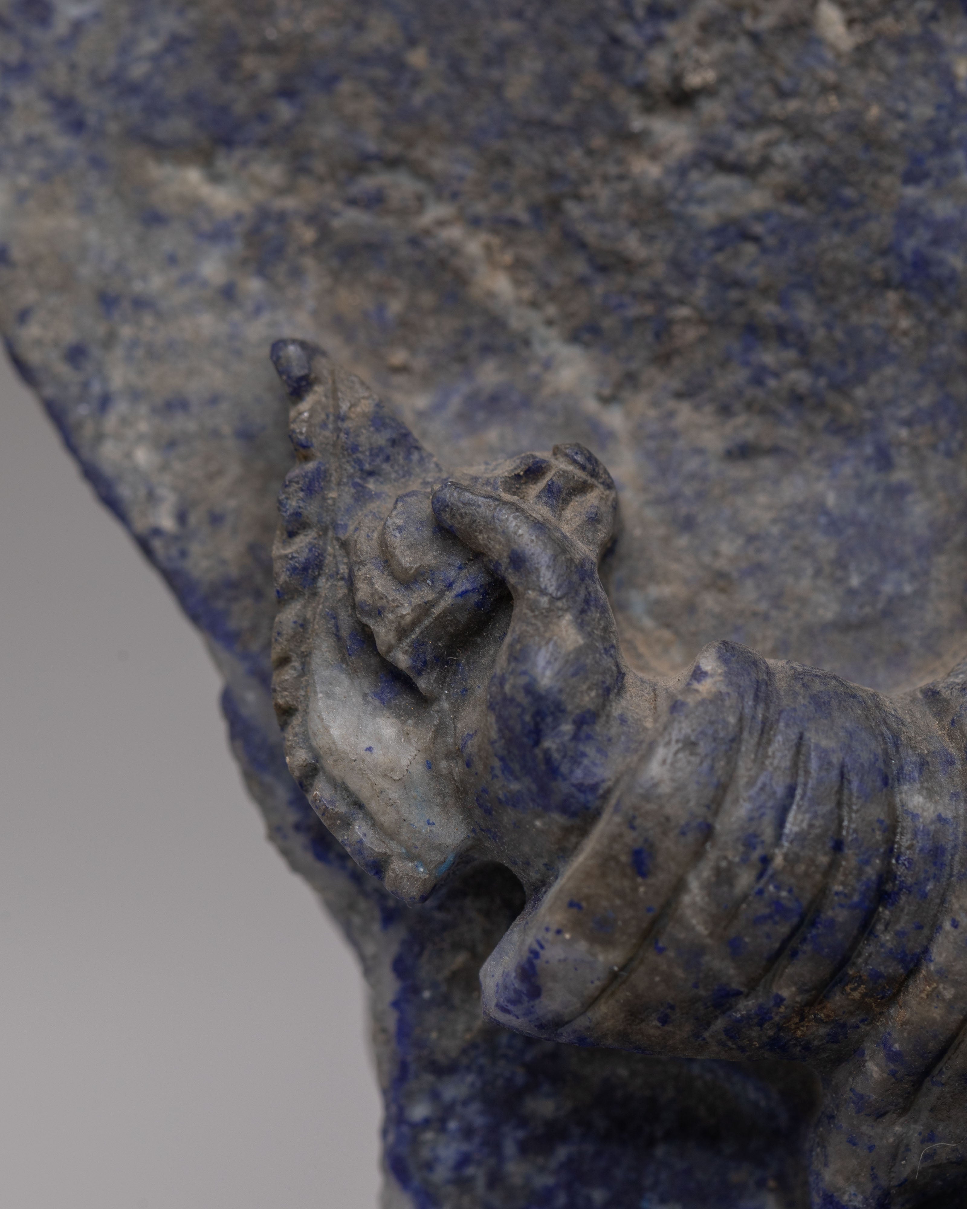 Sacred Altar Mahakala Bergachen Statue | Guardian Deity Sculpture