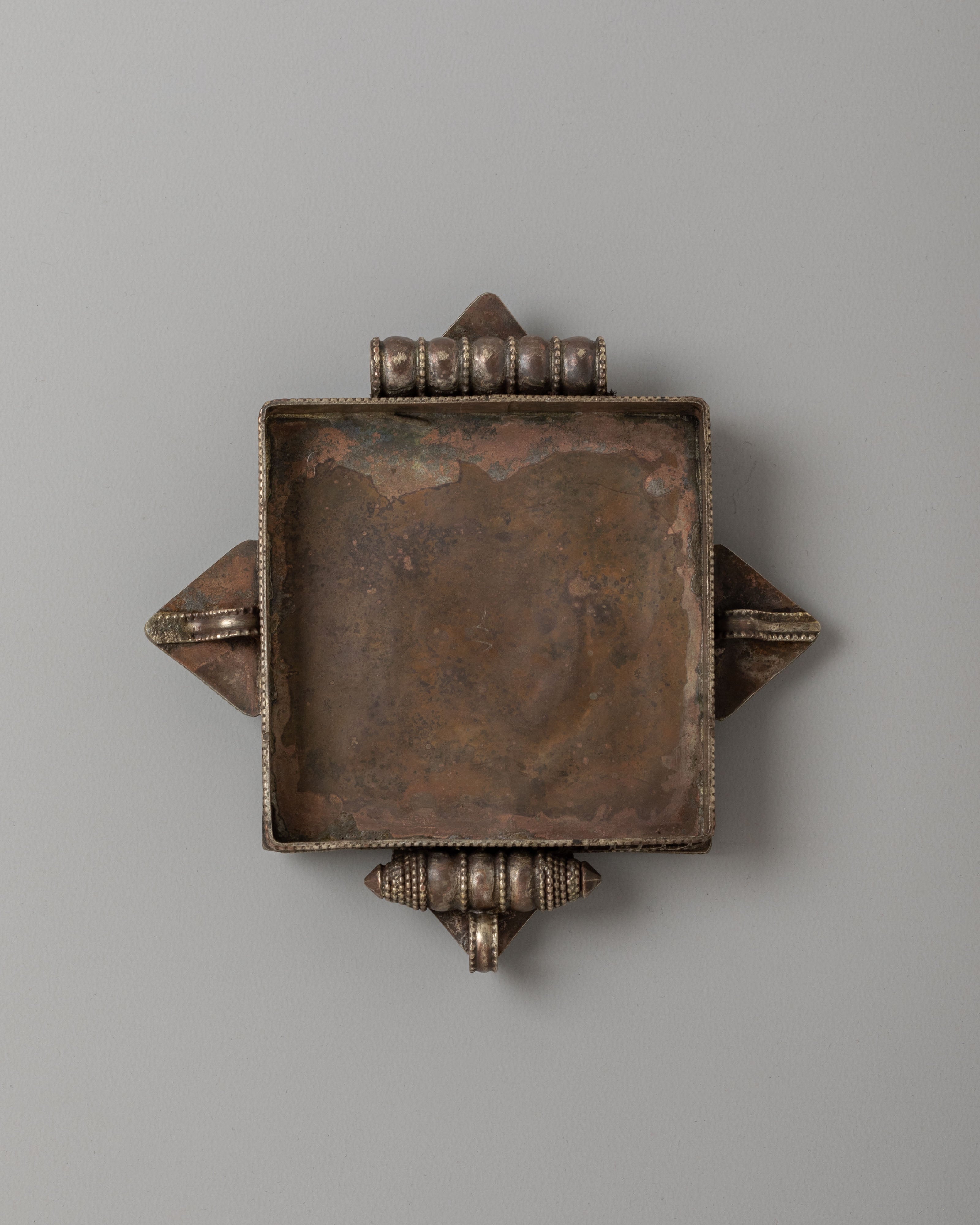 White Metal Ghau Box Locket | Tibetan Buddhist Shrine Box