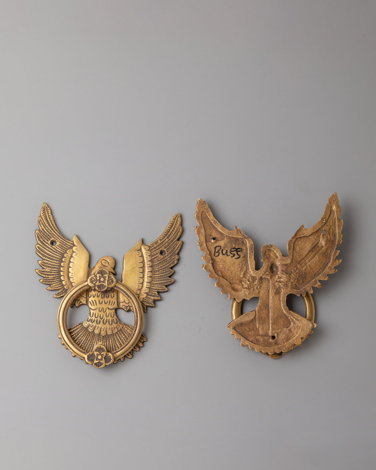 Decorative Brass Bird Door Knob Set | Handcrafted Traditional Door Hardware