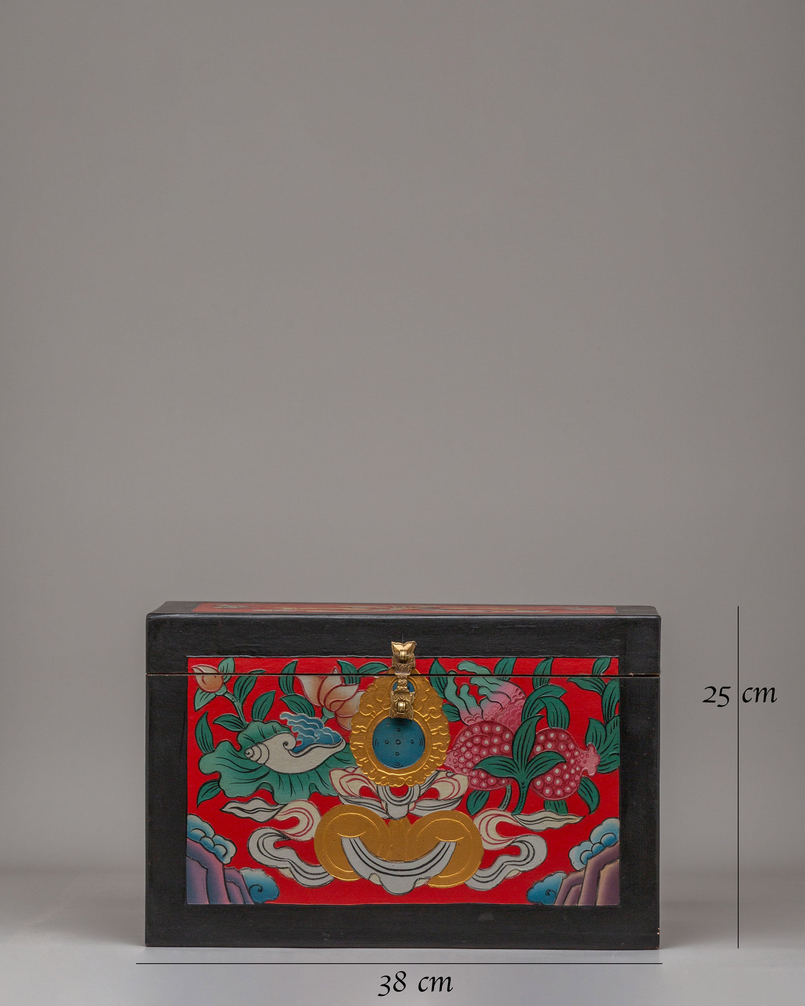 Handmade Treasure Wooden Box | Handcrafted Storage Chest with Painted Artwork