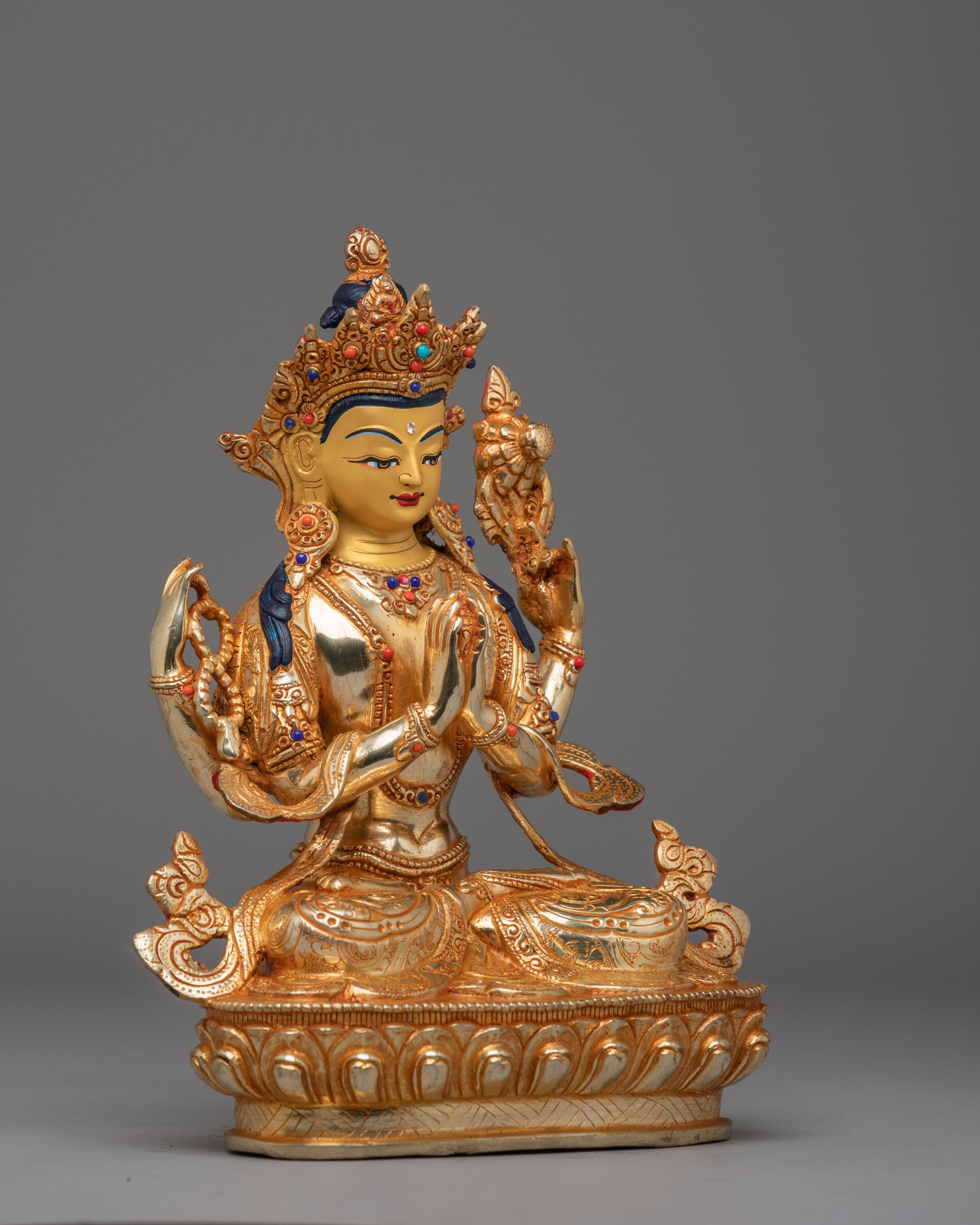 Traditional Chenrezig Altar Sculpture | Bodhisattva of Compassion
