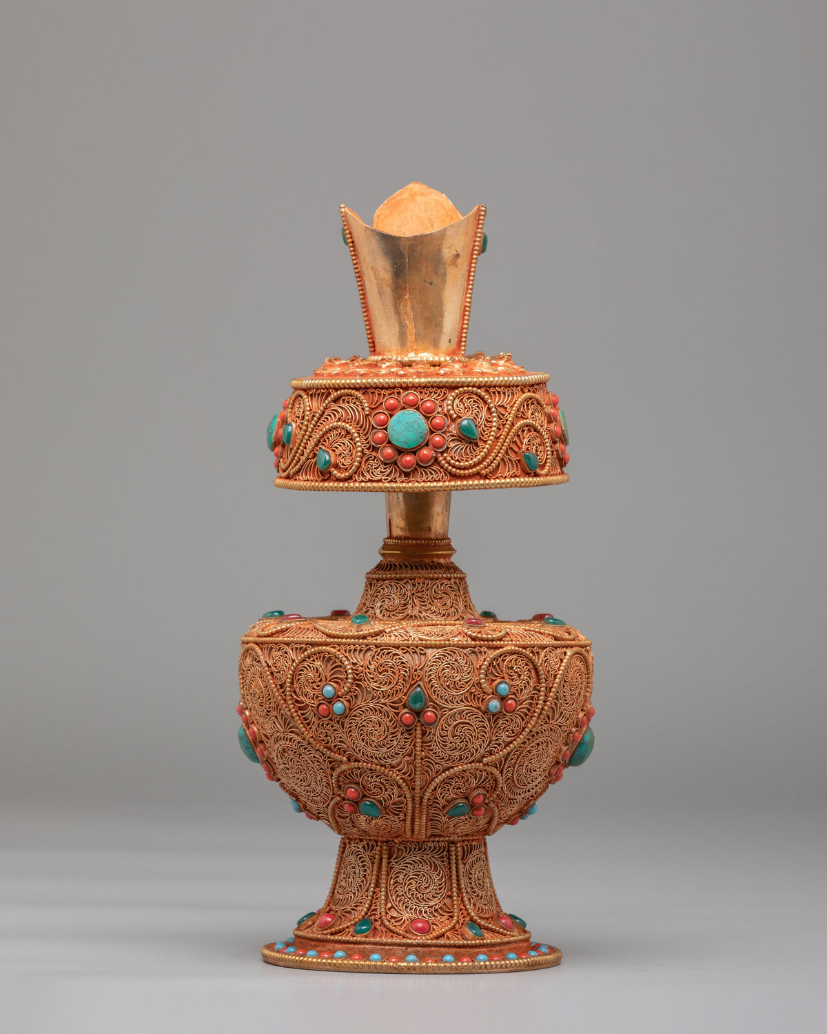Himalayan Buddhist Bhumba Set | Traditional Tibetan Ceremonial Vessels