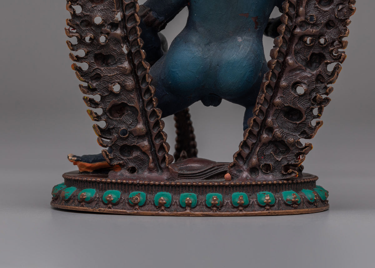 Handcrafted Black Dzambhala Spiritual Statue | Tibetan Protector Deity