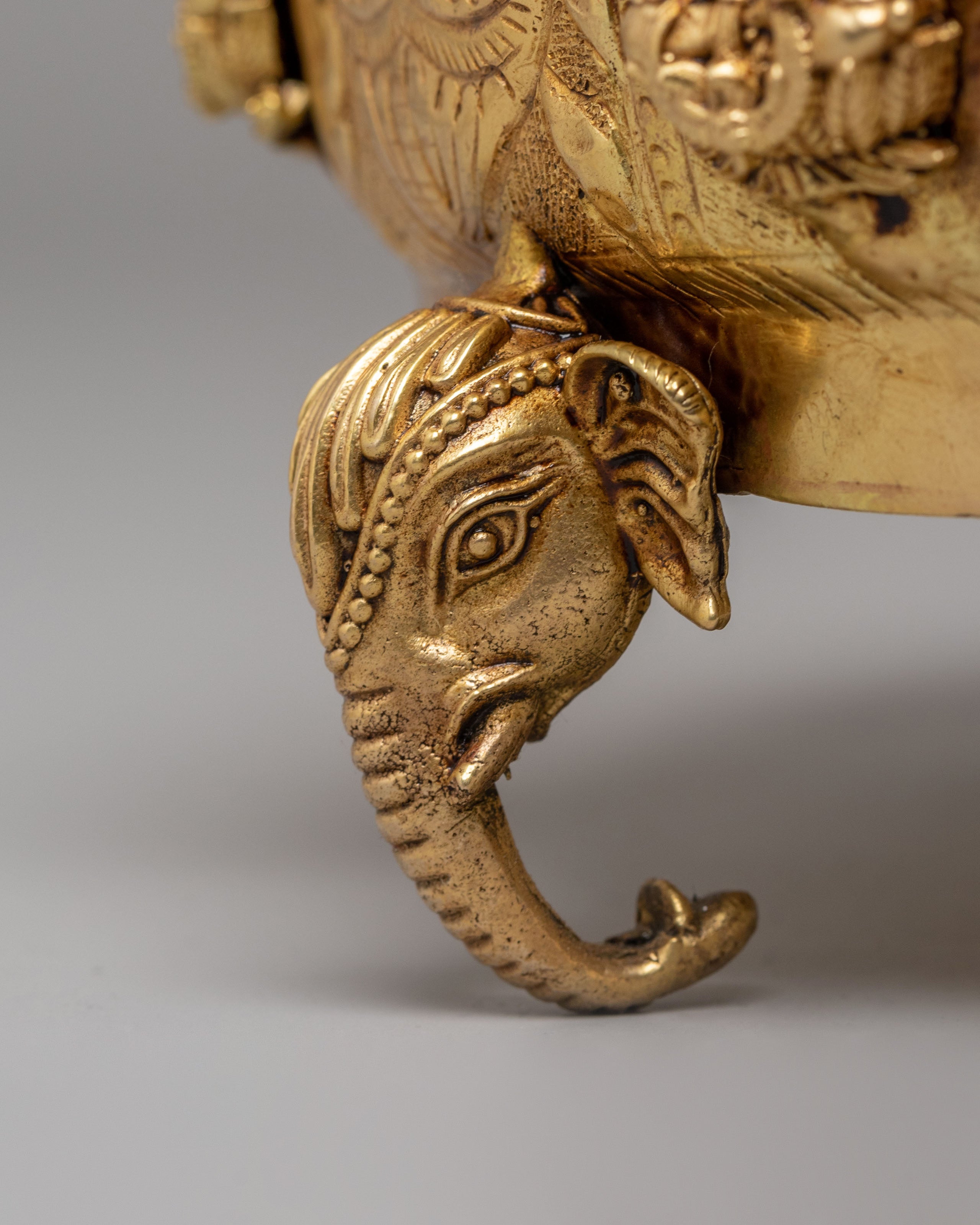 Spiritual Handcrafted Ritual Urli Bowl | Vessel with Elephant Trunk Legs
