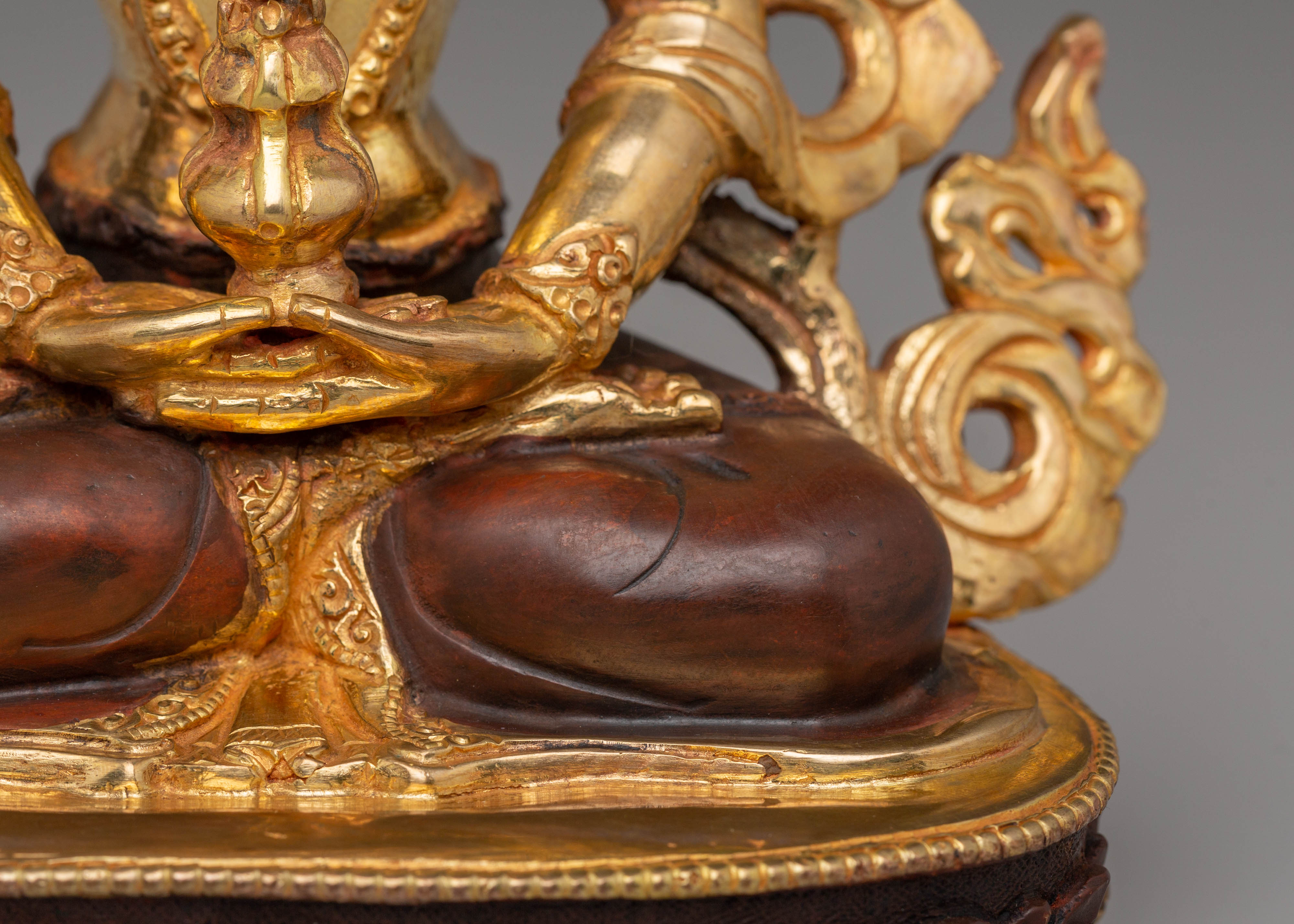 Handmade Golden Statue of Amitayus | Symbol of Longevity and Spiritual Blessings