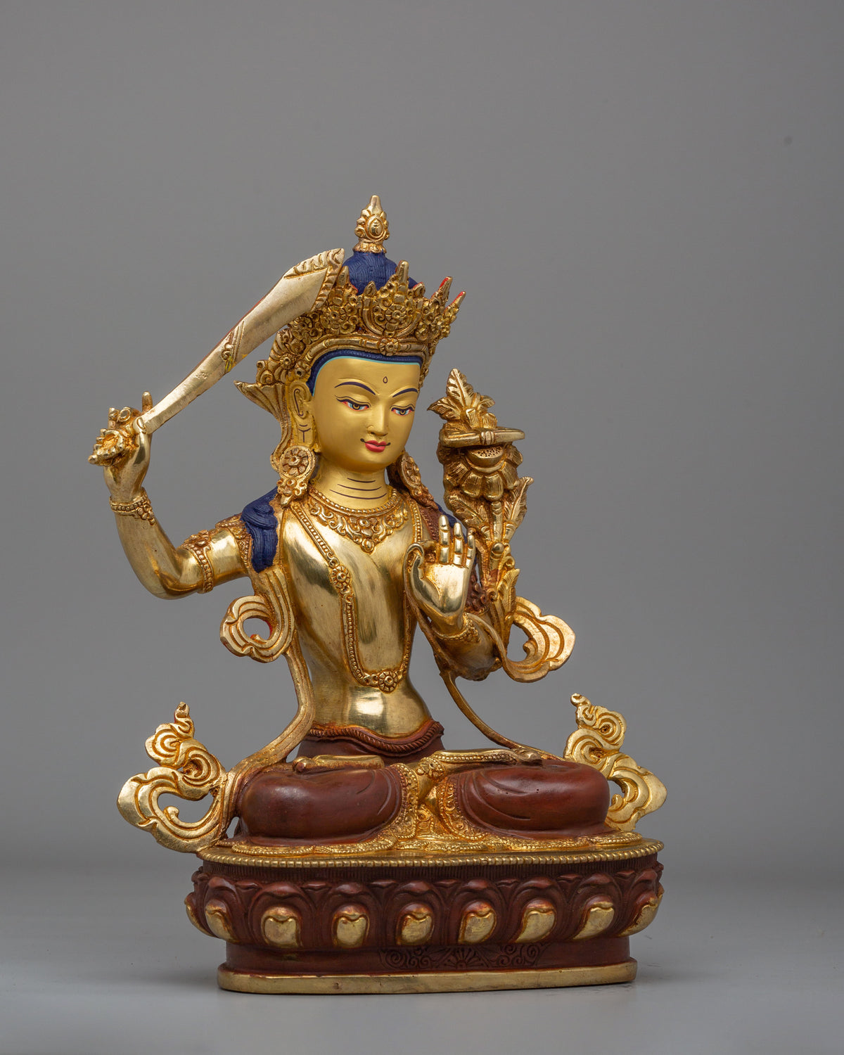 Tibetan Manjushri Statue | Wisdom Bodhisattva Sculpture