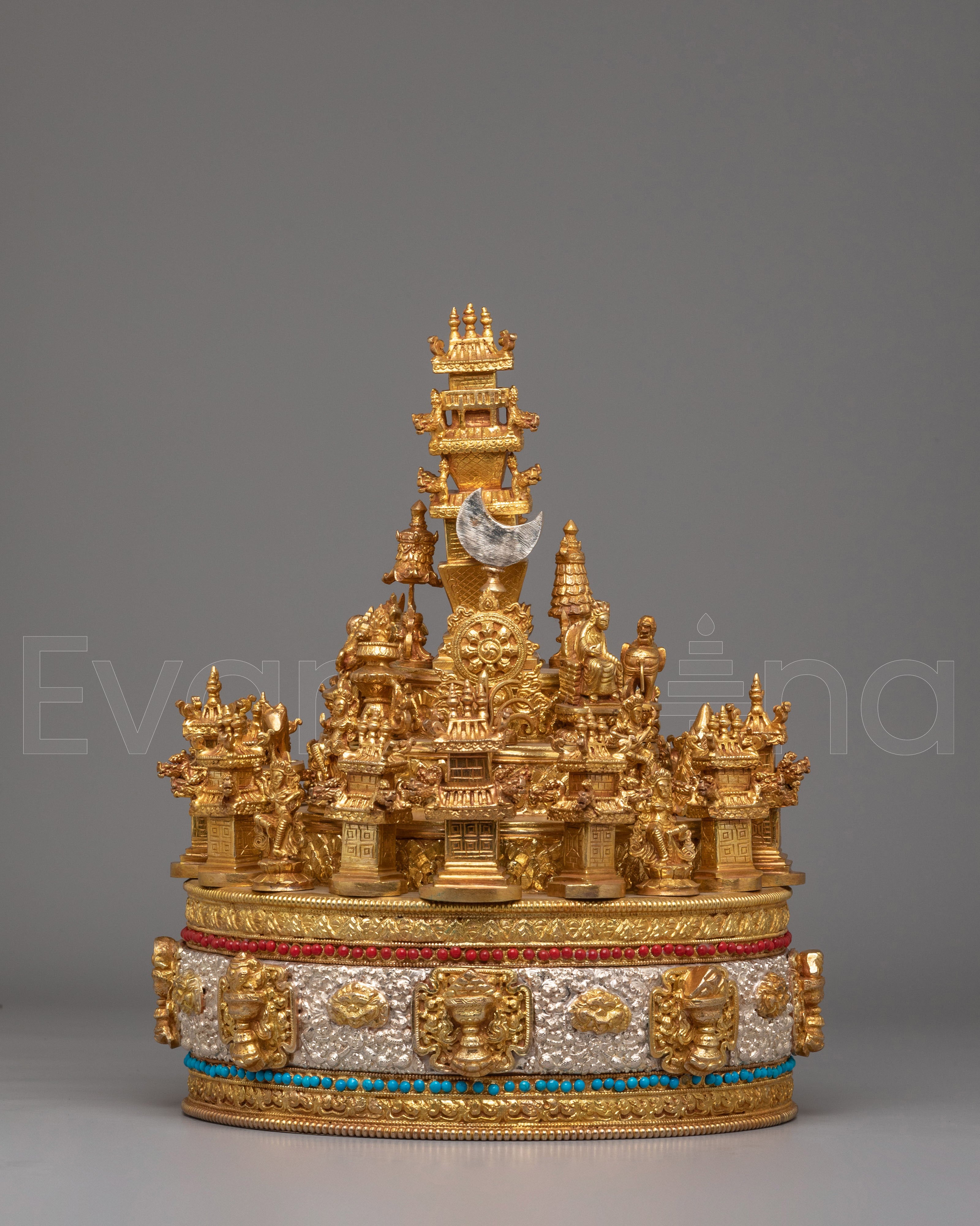 Himalayan Mandala Offering for Ritual Practice | Gold Plated Buddhist Altar Piece