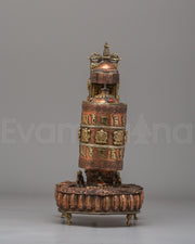 Spiritual Prayer Wheel with Incense Burner