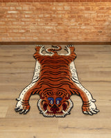 Handwoven Boho Style Tiger Rug