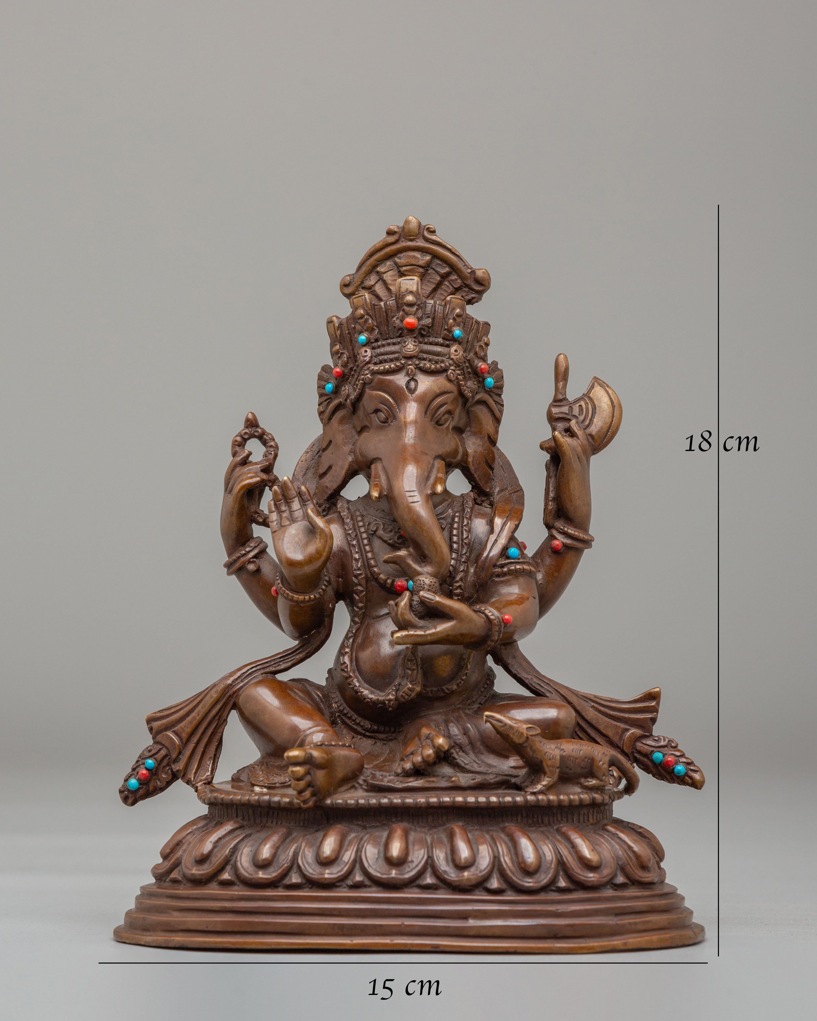 Handmade Ganesha Spiritual Statue | Hindu Deity of Prosperity & Wisdom