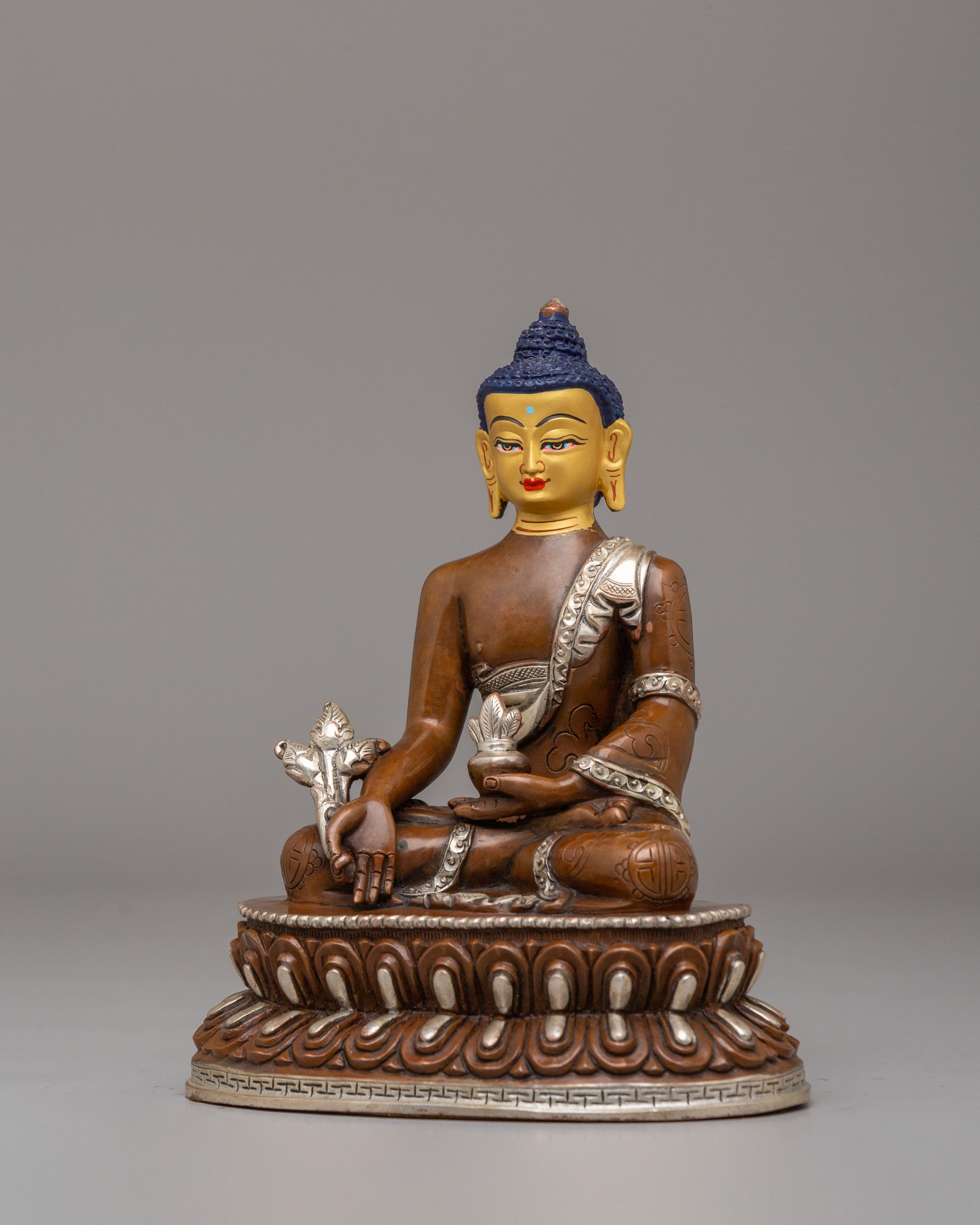 Spiritual Tibetan Medicine Buddha Statue | Handcrafted Healing Deity Sculpture