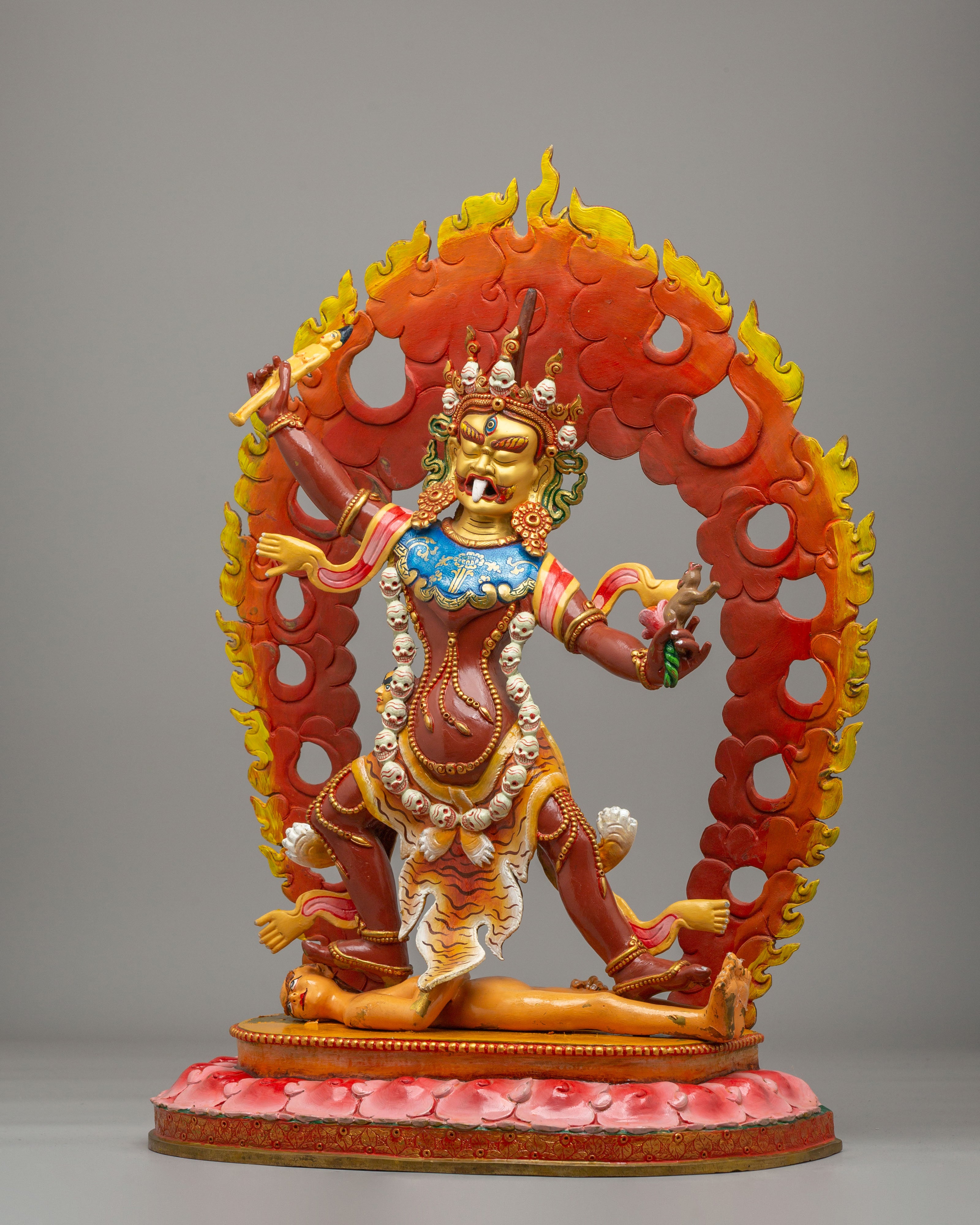 Handcrafted Ekajati Sculpture | 24K Gold Plated Wrathful Protector Statue