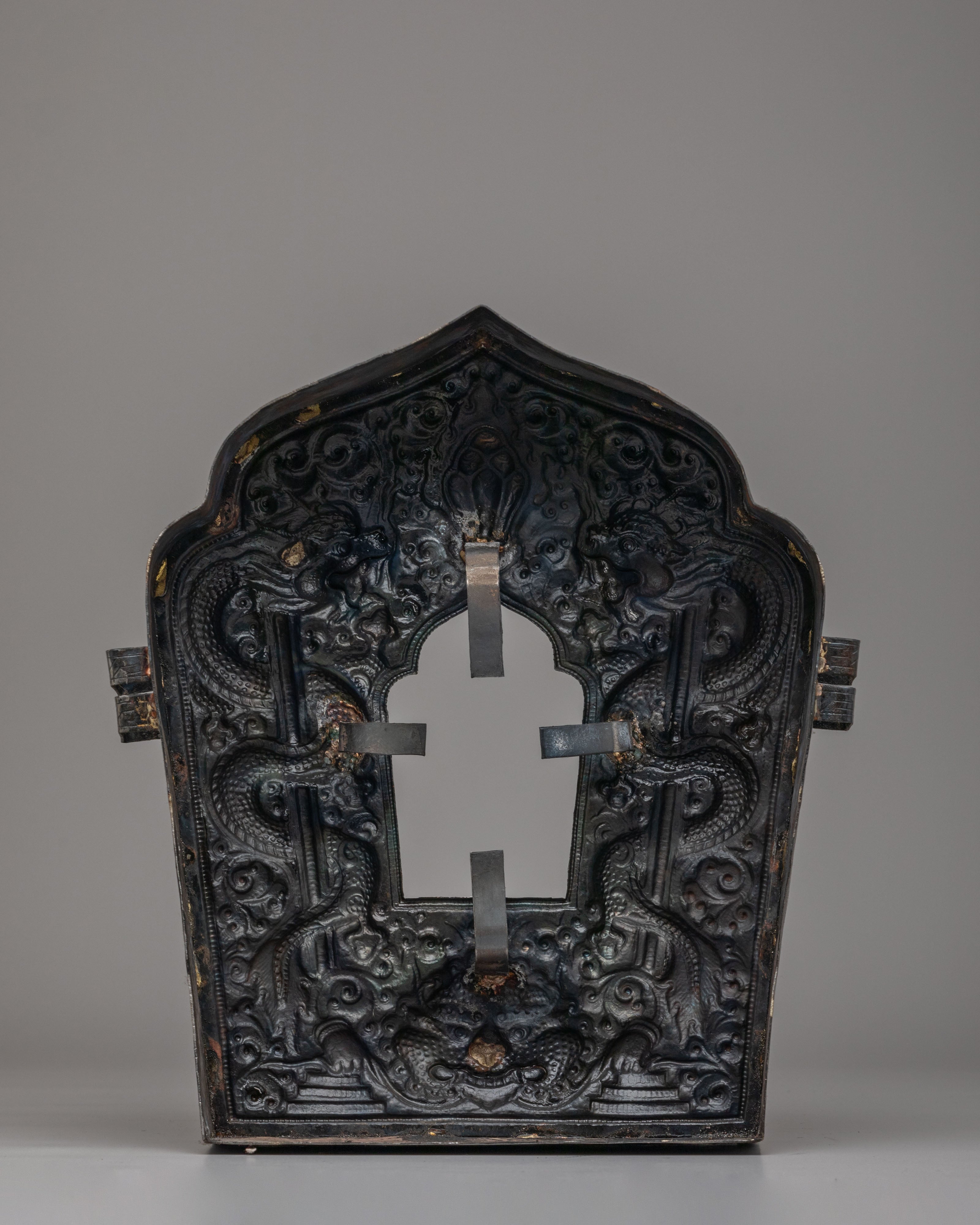 Handcrafted Prayer Amulet Box | Sacred Iron Ghau Box for Spiritual Protection