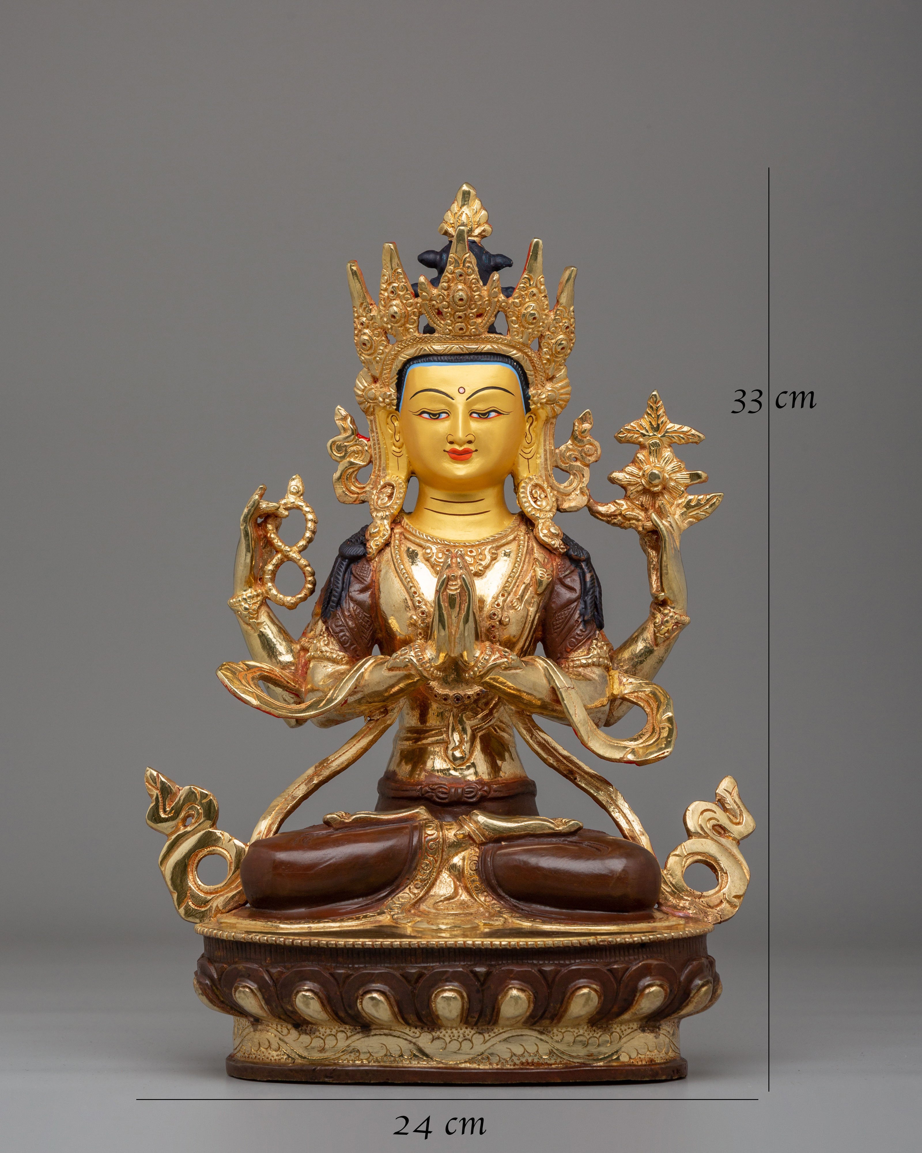 Sacred Avalokiteshvara Bodhisattva Statue | Handcrafted Tibetan Art