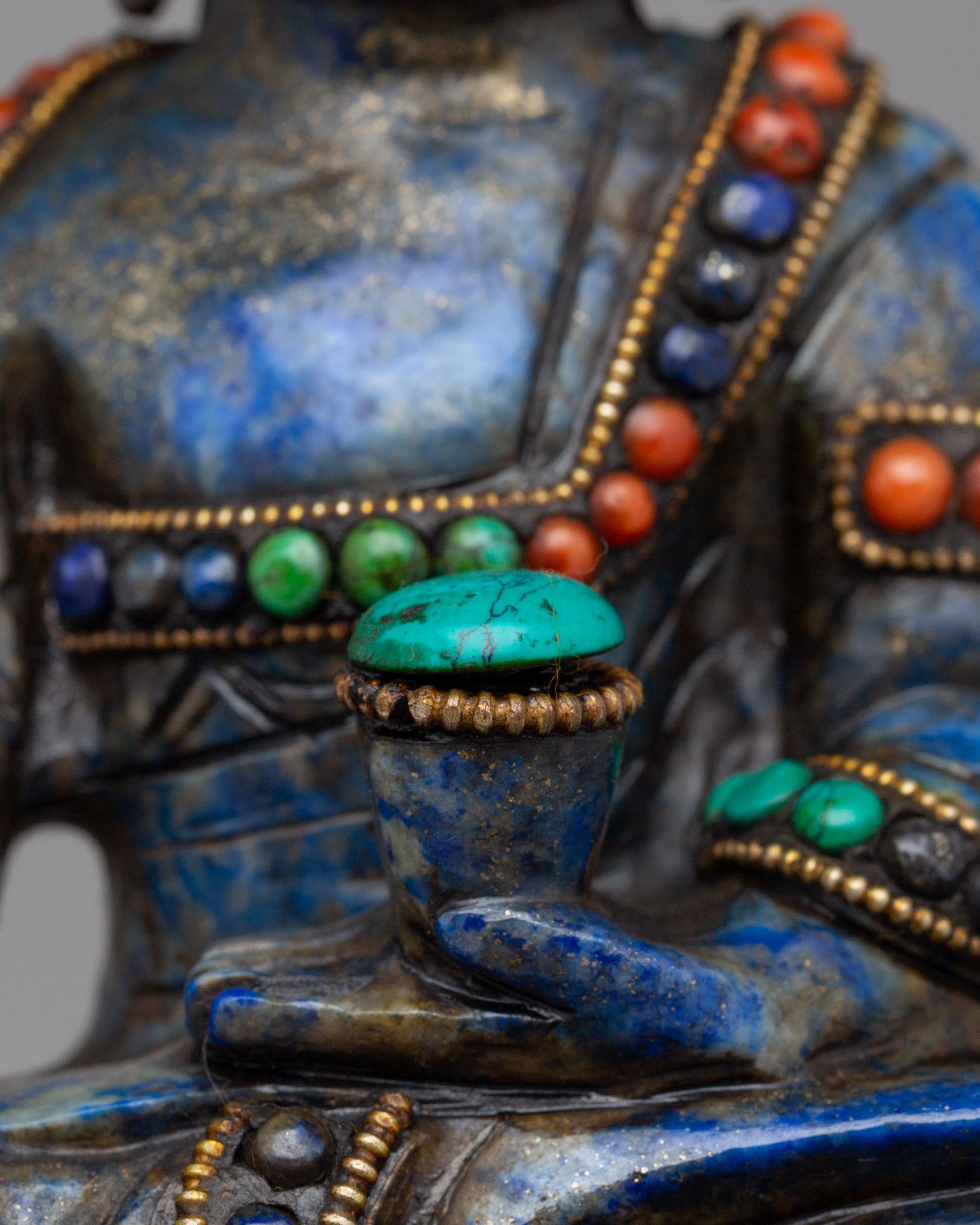 Shakyamuni Buddha on Throne Sculpture | Sacred Tibetan Artwork