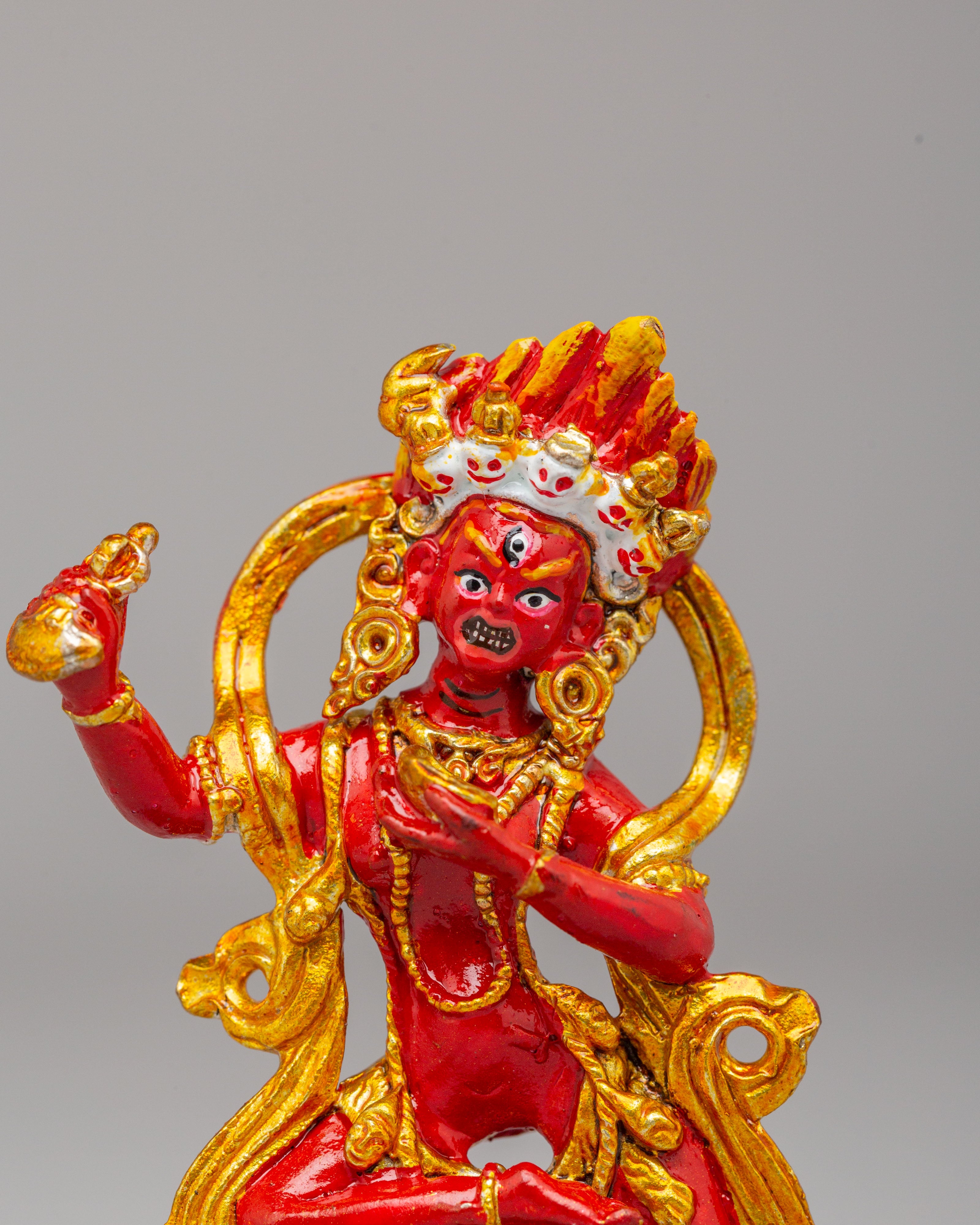 Sacred Dorje Phagmo Tantric Deity Statue | Hand Painted Vajravarahi Buddhist Goddess