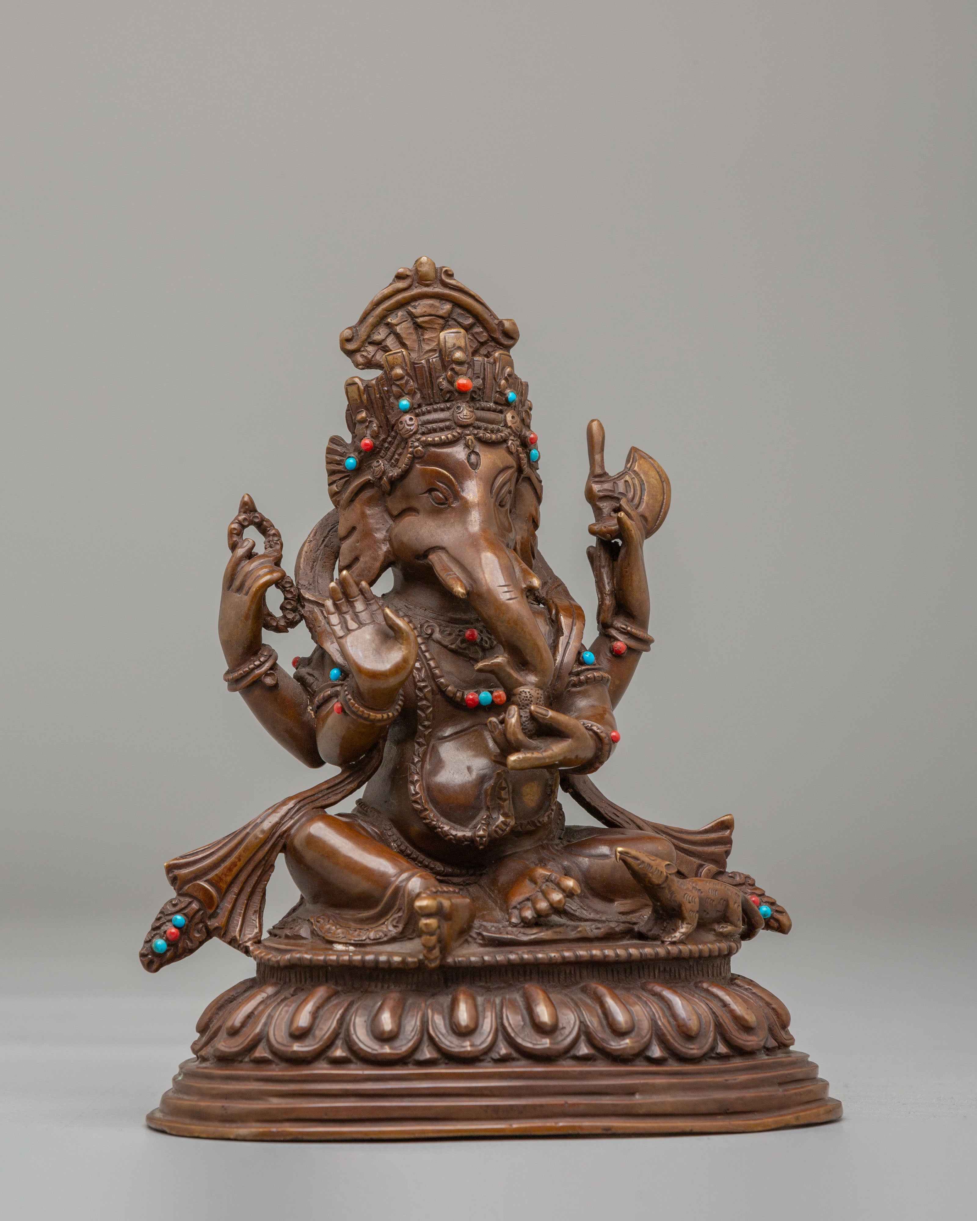 Handmade Ganesha Spiritual Statue | Hindu Deity of Prosperity & Wisdom