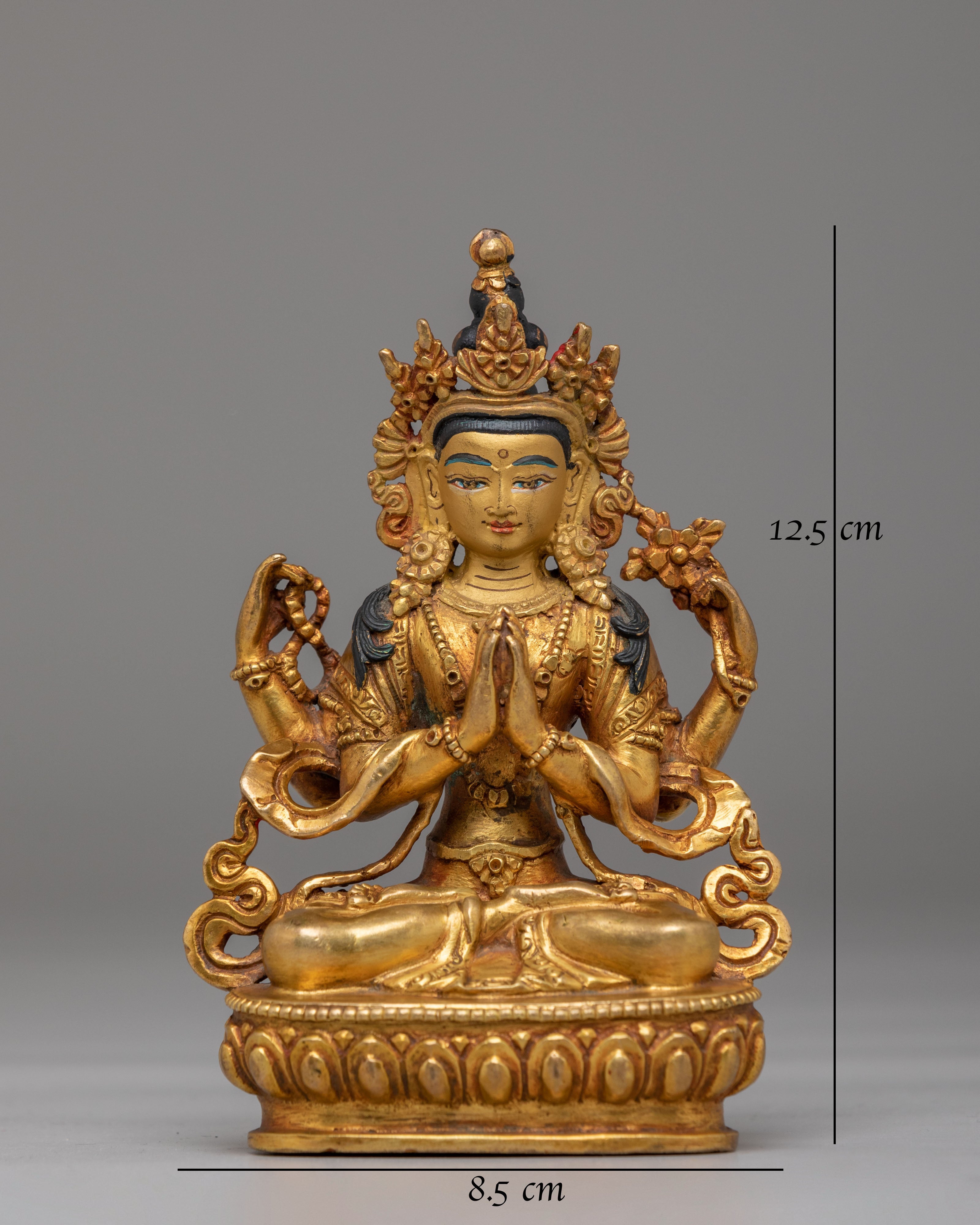 Handmade Compassion Chenrezig Statue | Traditional Tibetan Spiritual Art