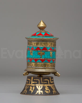 Tibetan Prayer Wheel with Mantras 