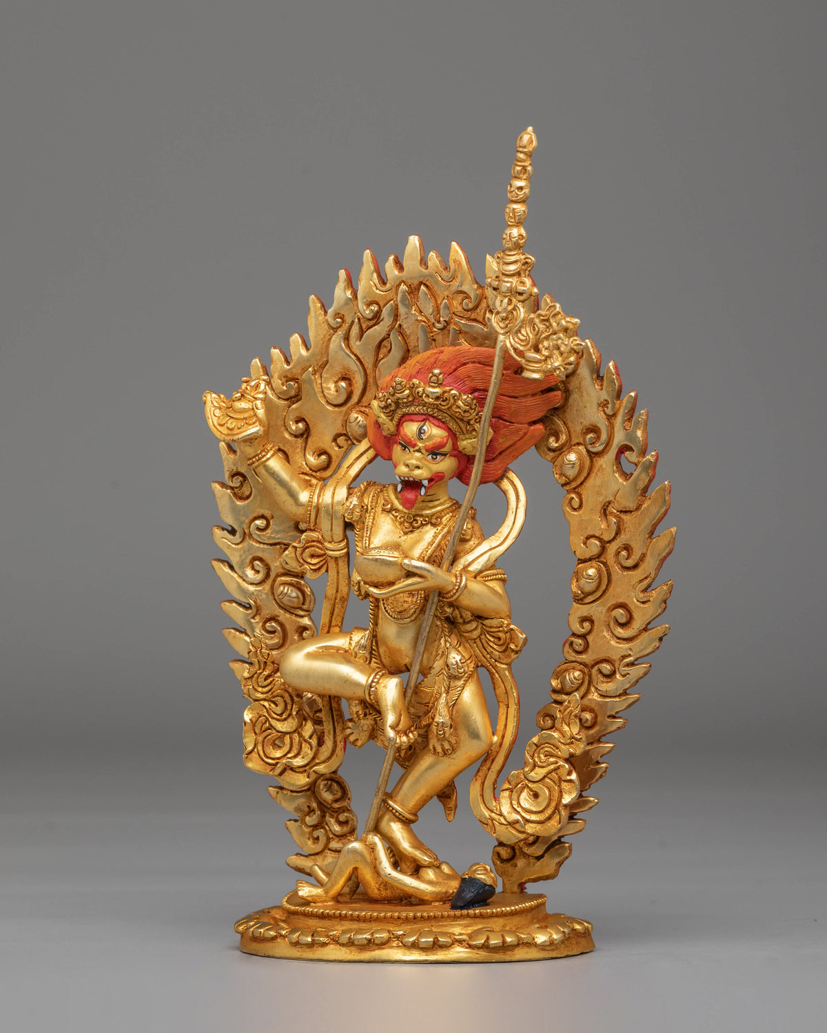 Handcrafted Simhamukha Buddhist Statue | Sacred Simhamukha Statue for Spiritual Practice