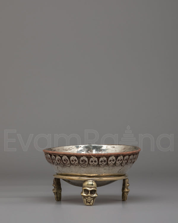 Tibetan Sacred Ritual Kapala | Handmade Skull Cup