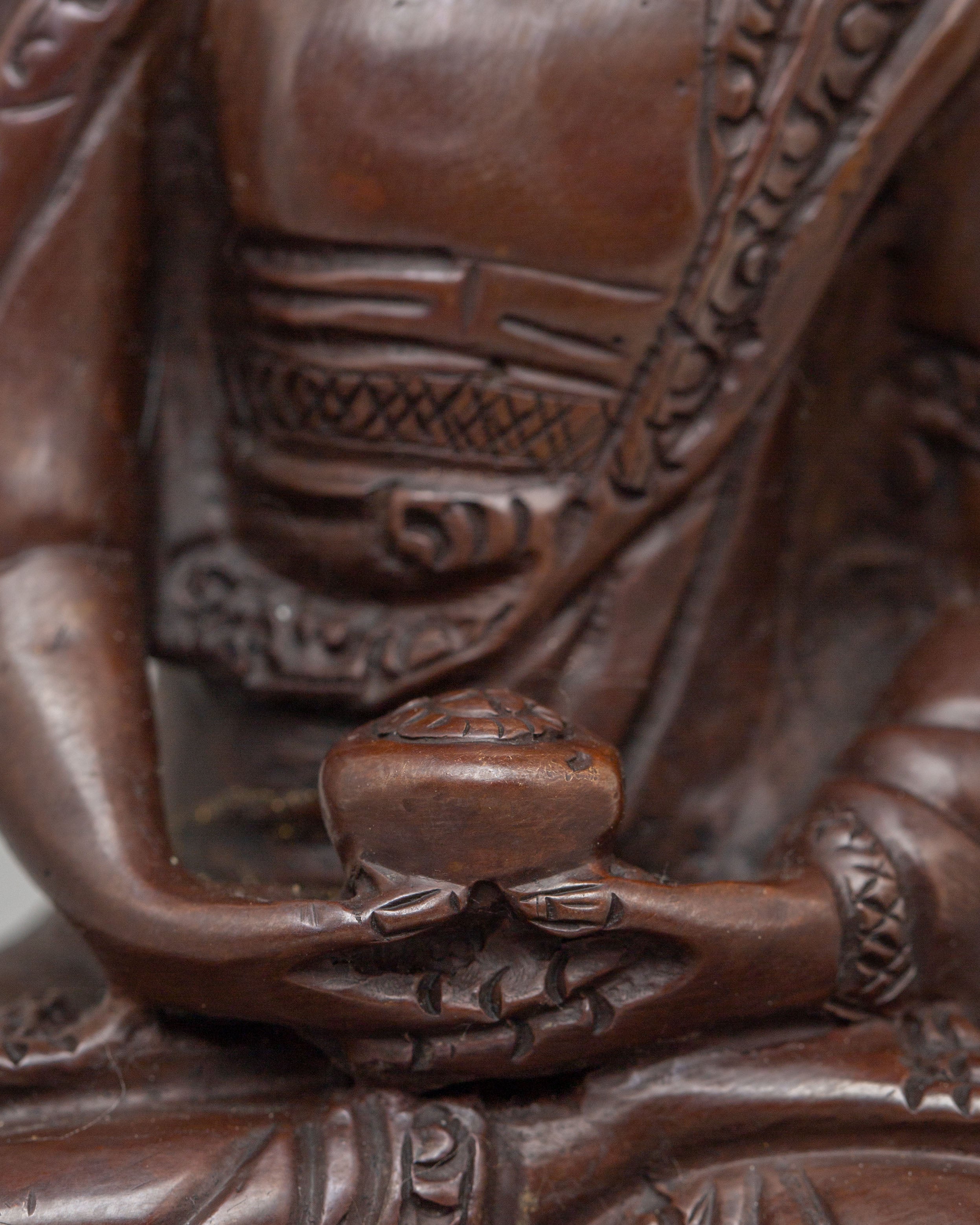 Sacred Amitabha Buddha Altar Statue | Oxidized Copper Buddhist Sculpture