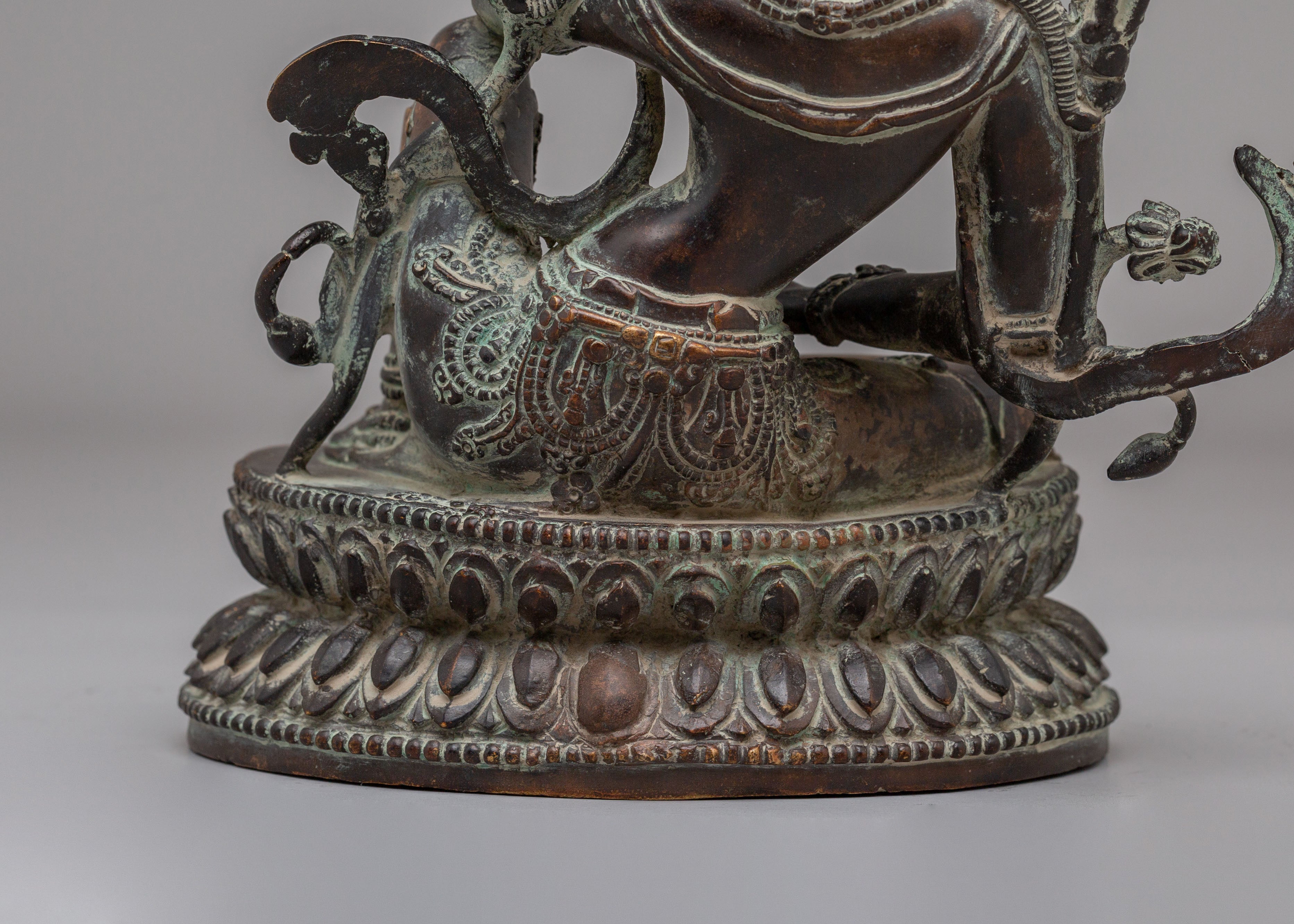 Hindu God Lord Indra Statue | Antique Copper Sculpture