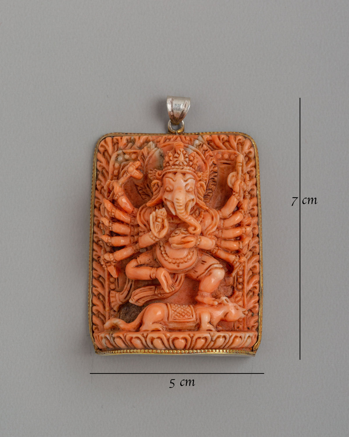Exclusive 12-Armed Maha Rakta Ganesha Locket | Symbol of Wisdom Protection