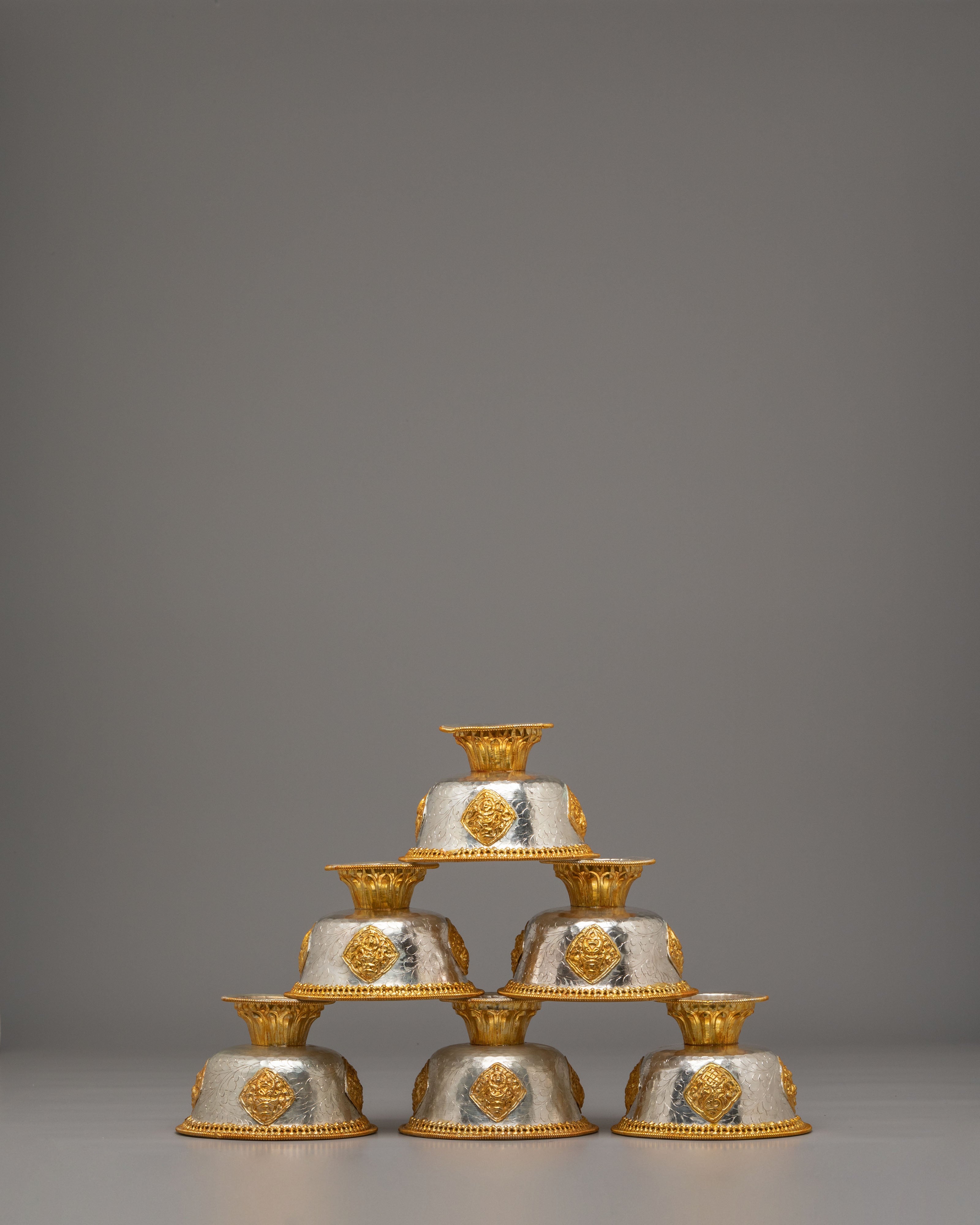 Tibetan Altar Offering Bowl Set | Buddhist Meditation Decor
