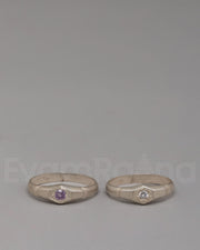 Artisan Silver Stone Ring Set 