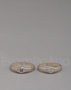 Artisan Silver Stone Ring Set 