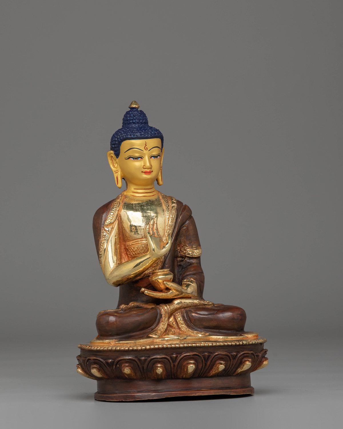 Handmade Amogasiddhi Buddha Statue | Traditional Tibetan Deity Sculpture